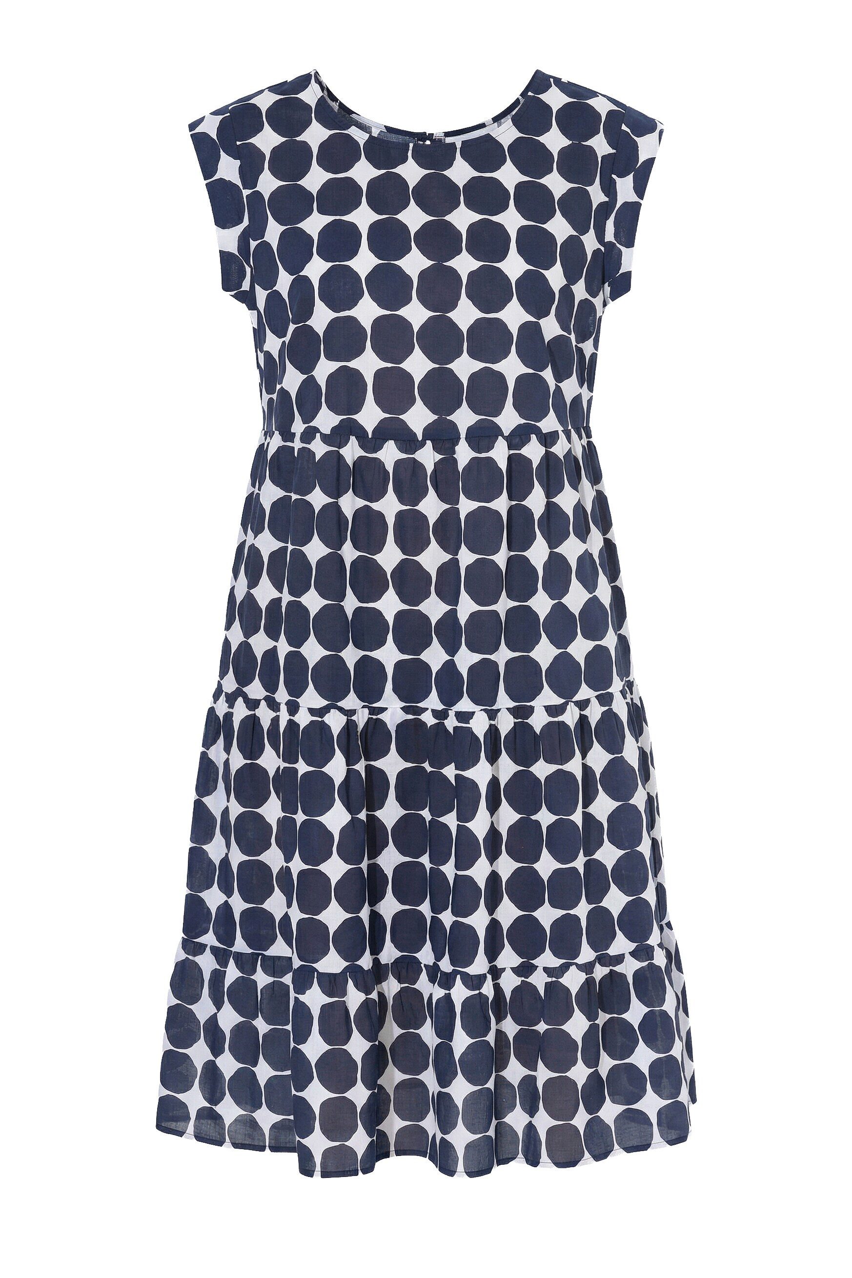 Ulla Popken Midikleid Midikleid Punkte A-Linie Rundhals Halbarm