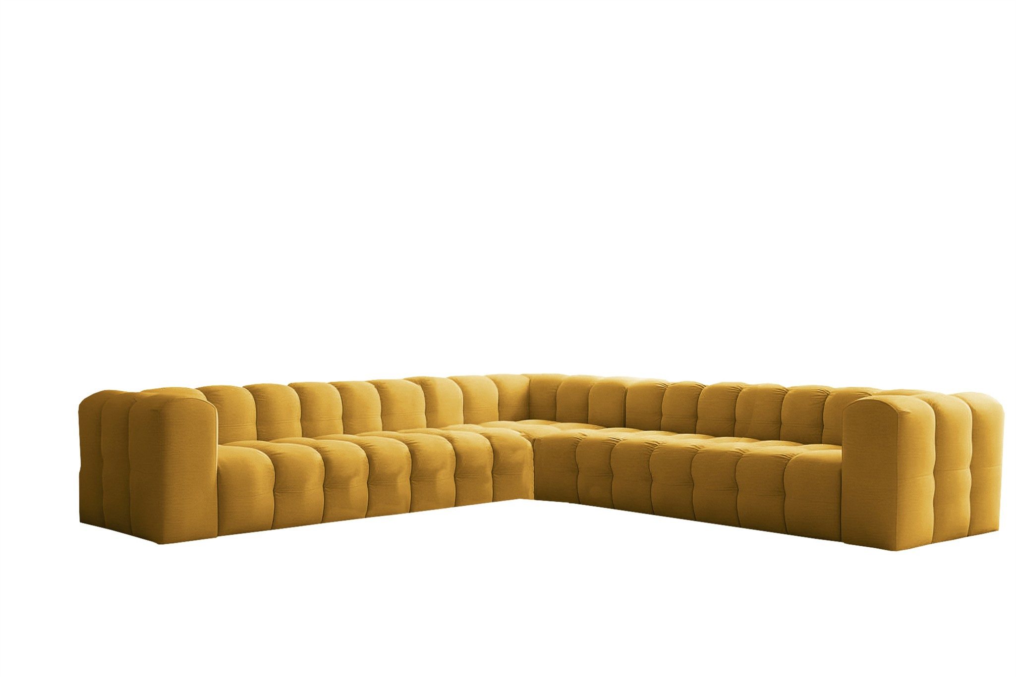 Fun Möbel Ecksofa Designersofa SOLVIE XL Universal (330cm), Stoff Moly oder Tiffani, Sofa-Rücken echt bezogen