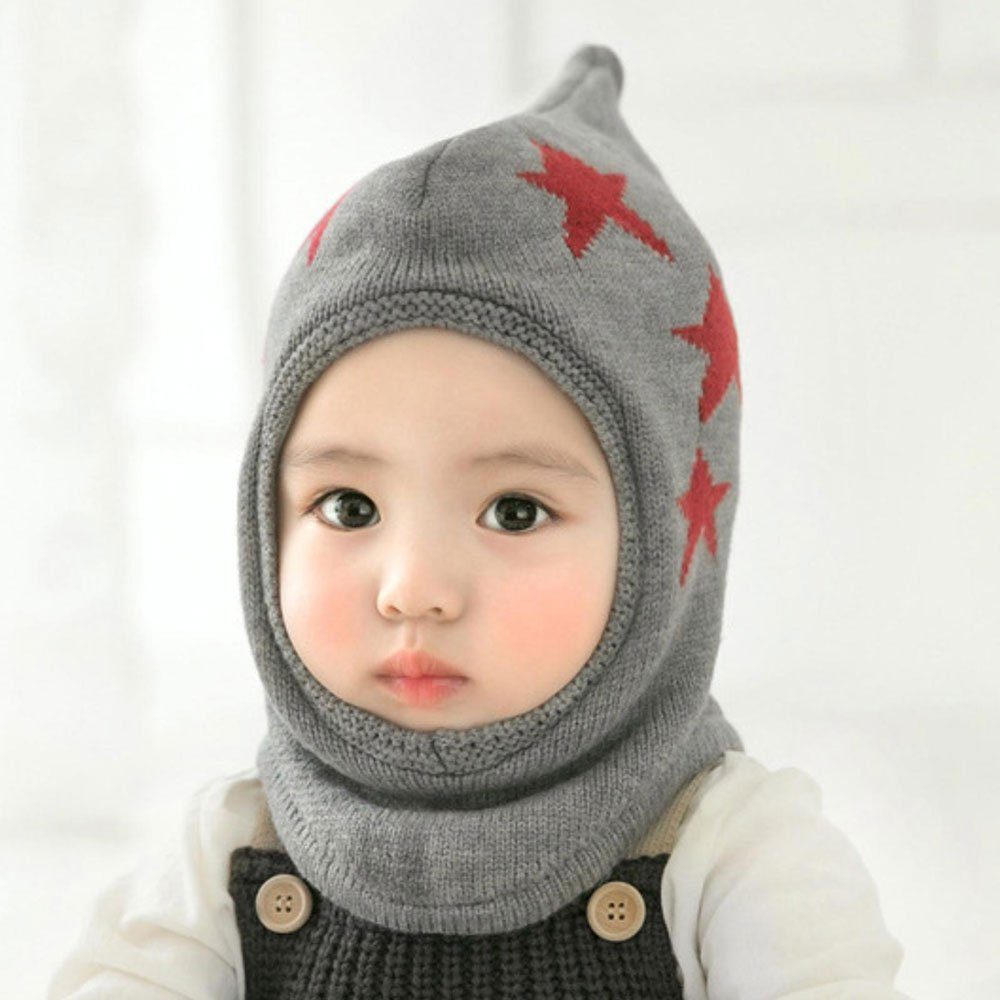 Vivi Idee Schlupfmütze Baby Schalmützen Balaclava Wollmütze Strickmütze Wintermütze für 3-18 Monaten Baby u. Kleinkind – Bild 4 von 5