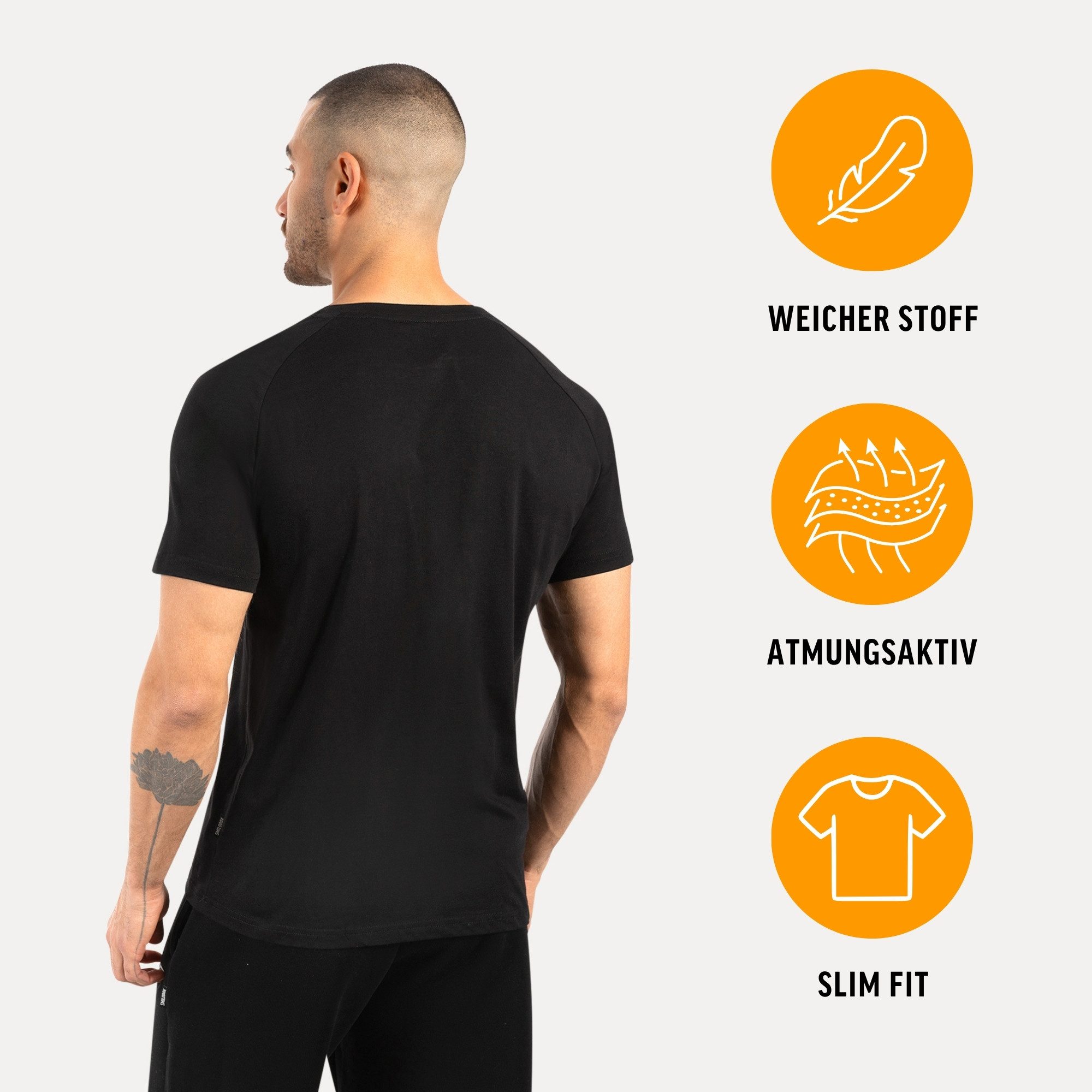 Smilodox T-Shirt Thilo, Schlichtes Shirt, Metallabel, Hochwertigs Kurzarmsh günstig online kaufen