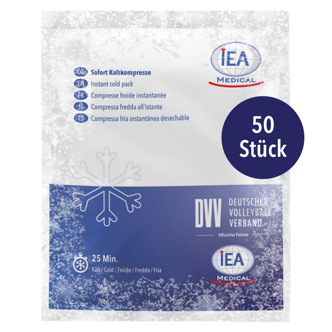 IEA Medical Kühlpad Sofort-Kälte-Kompresse, Kühlpacks für Prellungen & andere Verletzungen, Komplettset 50-tlg., Set, Einmal-Kühlpacks, Kühlpack zum knicken, Kühlkompresse, Kältekompresse