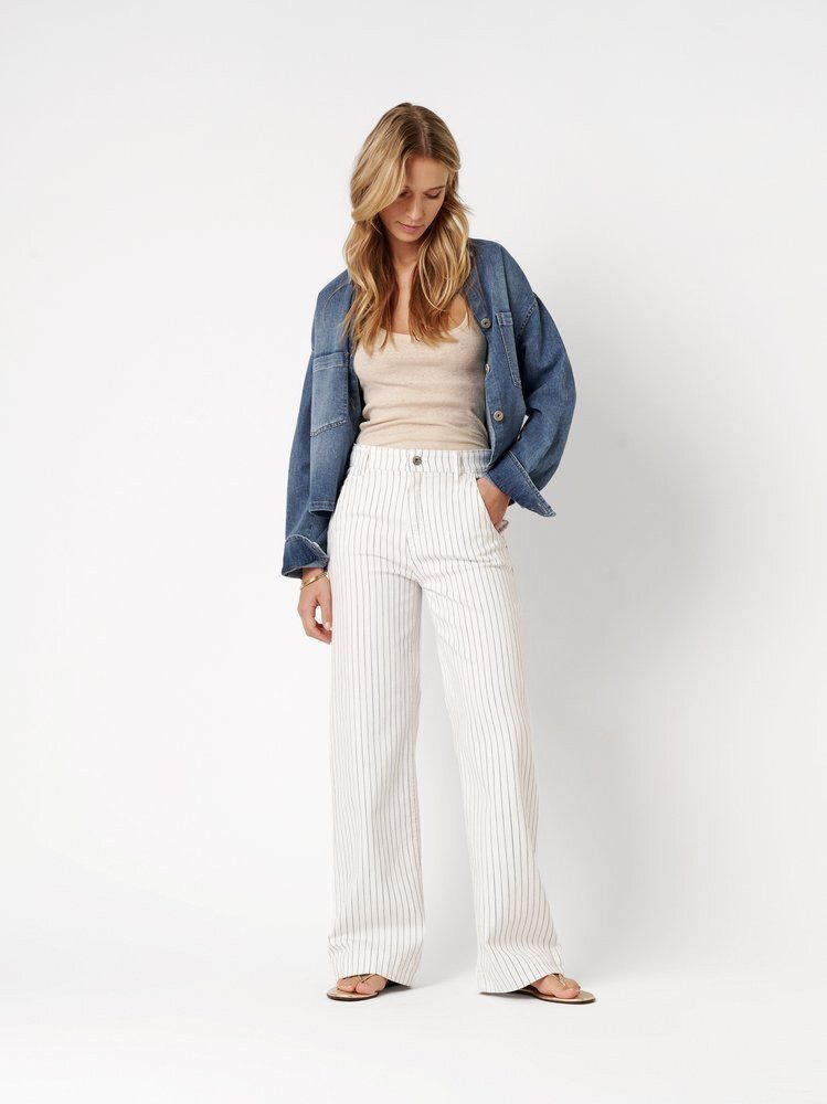 ROSNER Weite Jeans Audrey Wide (1-tlg) mit feinen Streifen
