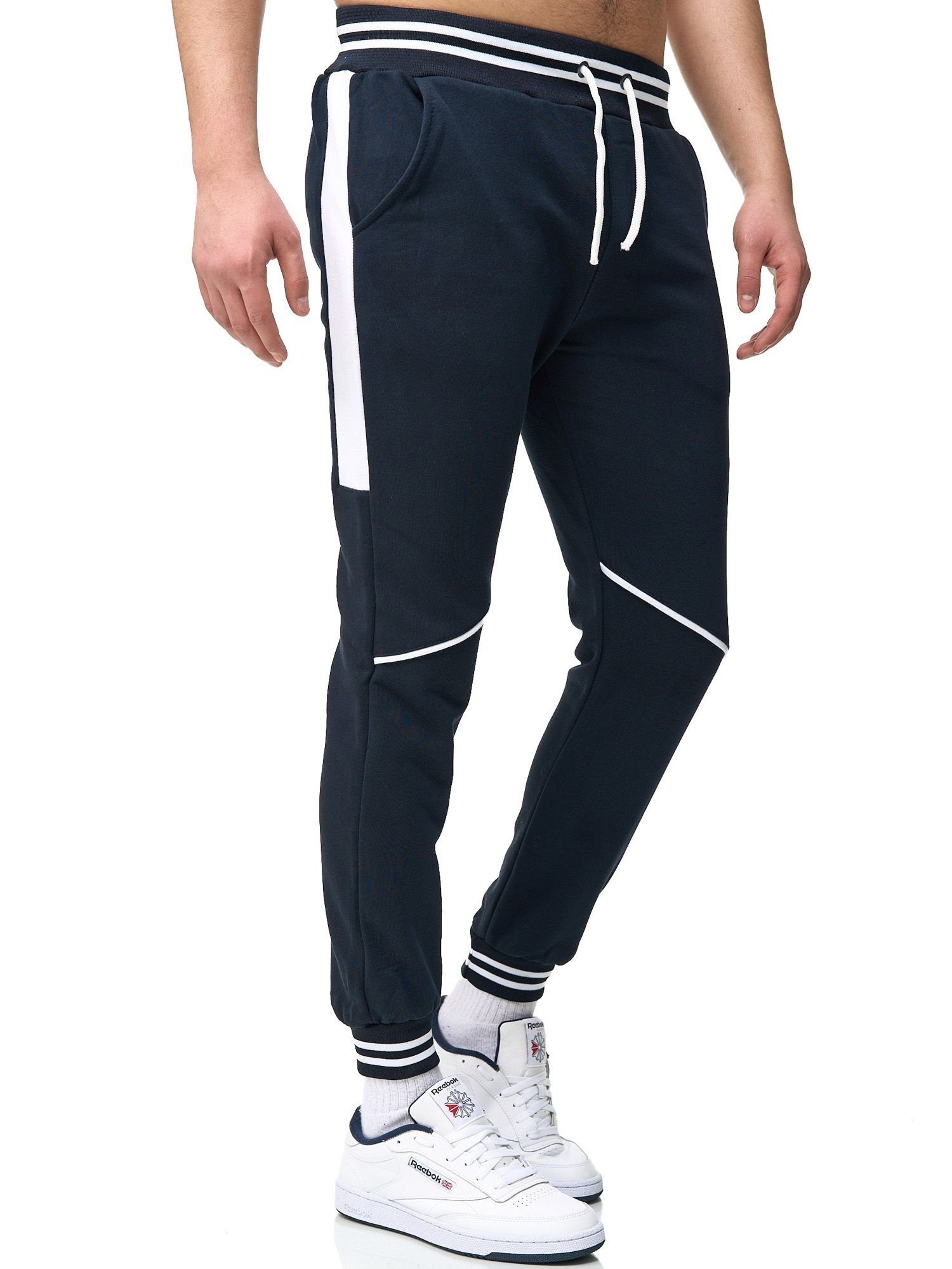 John Kayna Jogginghose Herren Jogginghose Trainingshose für Männer Sportliche Herrenhose (Sporthose Trainingshose Sweatpants, 1-tlg) Fitness Freizeit Casual Navy