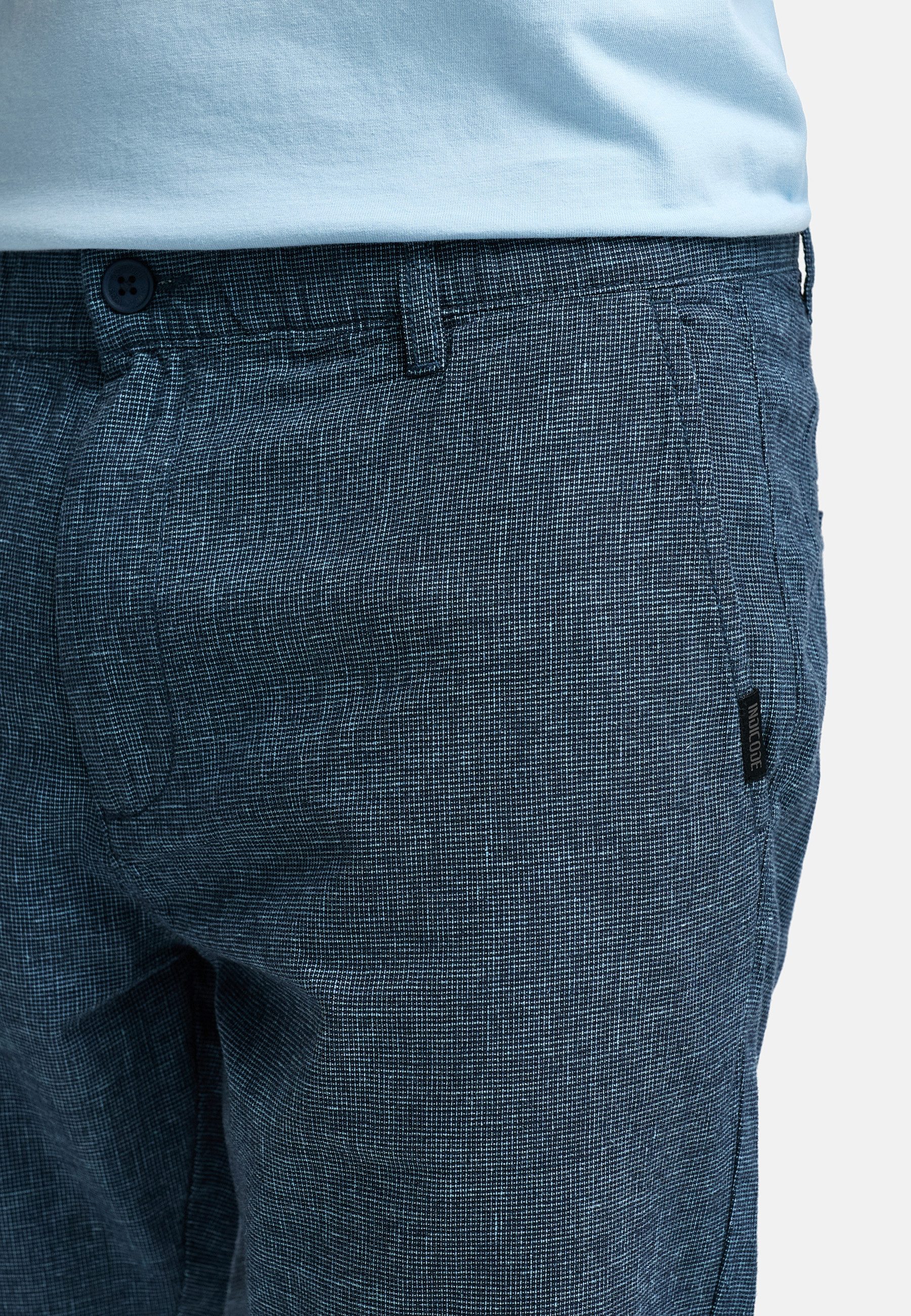 Indicode Leinenhose Herren INNandos Sommerhose Leinen Herrenhose mit elastischem Bund mit Knopf- und Reißverschluss