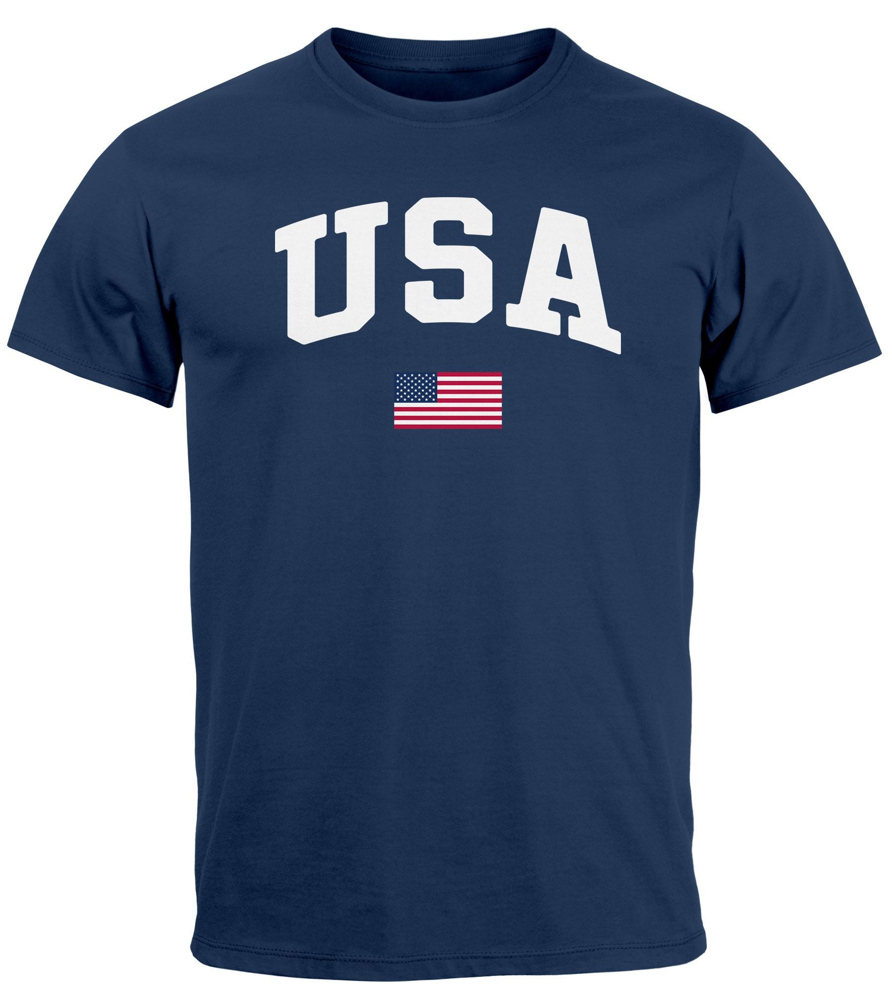 Neverless Print-Shirt Herren T-Shirt USA Schriftzug günstig online kaufen
