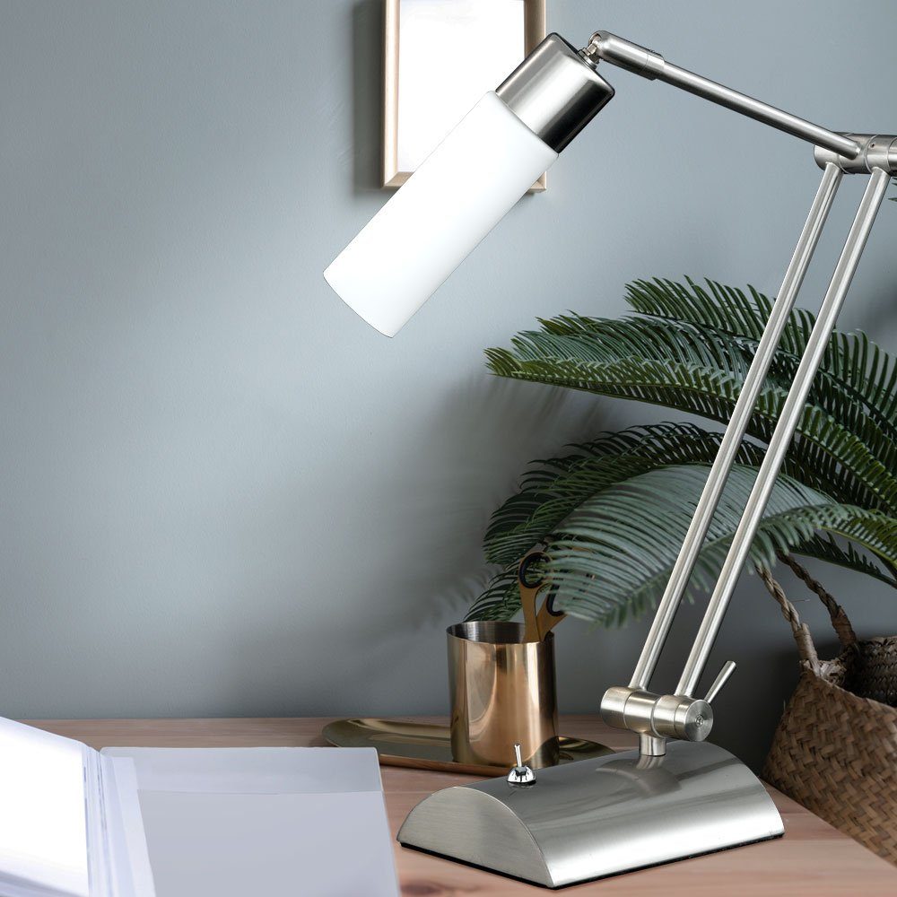 Büro Schalter Leuchtmittel Set Tischleuchten WOFI Schreibtischlampe, beweglich 2er inklusive, Lampe Tisch Warmweiß,