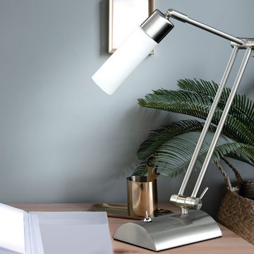 WOFI Schreibtischlampe, Leuchtmittel inklusive, Warmweiß, 2er Set Tischleuchten Tisch Lampe Schalter beweglich Büro