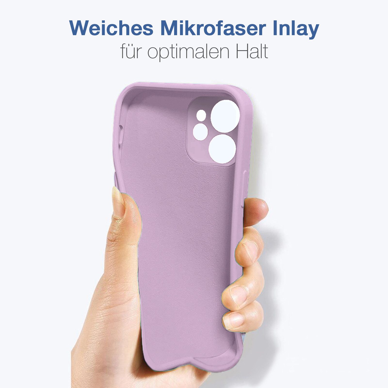 Tec-Expert Handyhülle SoftGrip Cover Hülle für Apple iPhone 12, Handy Case Bumper integrierter Kameraschutz flexibel