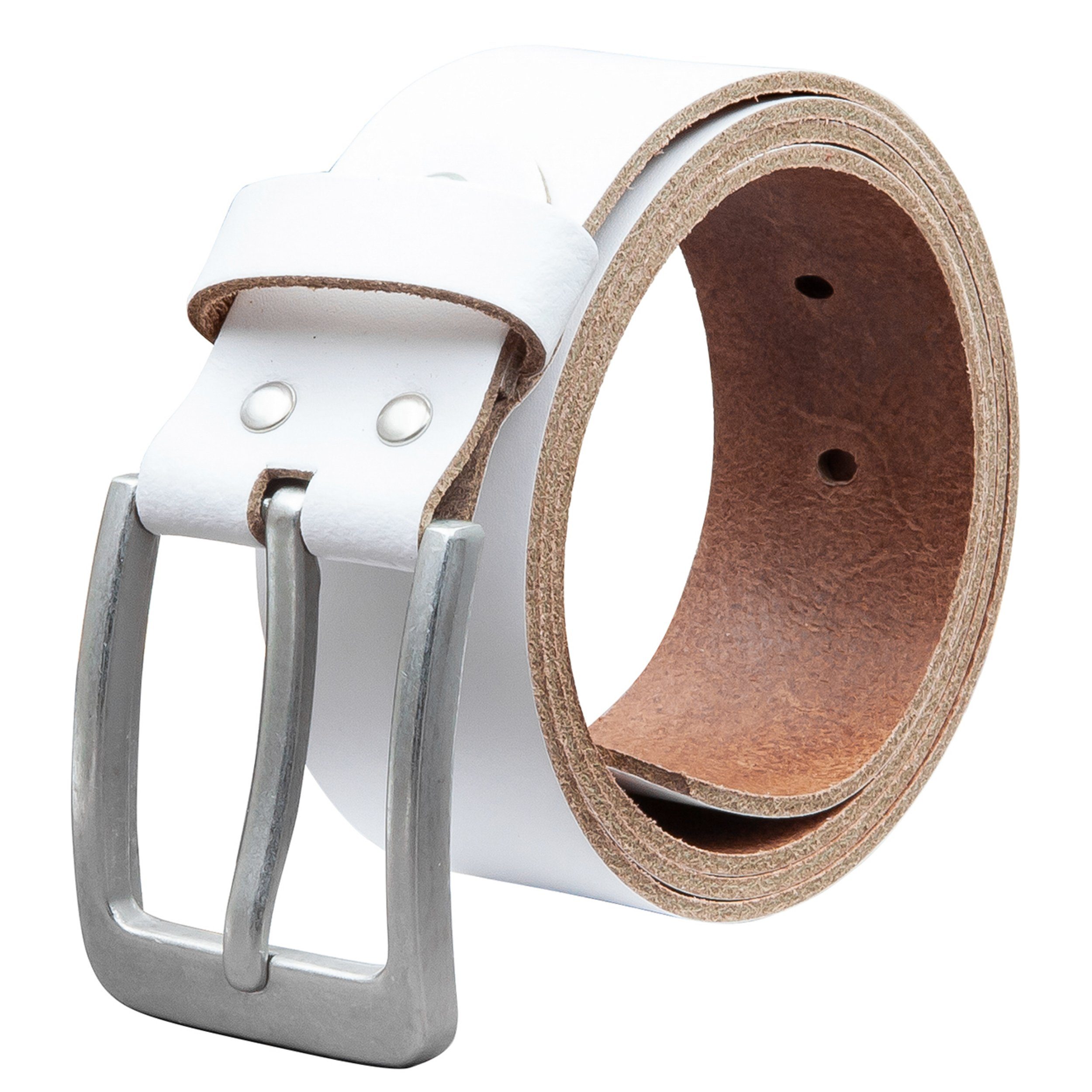 COLOGNEBELT Ledergürtel OM56-SL-Weiss MADE IN GERMANY, Weiss Kürzbar, 100 % günstig online kaufen