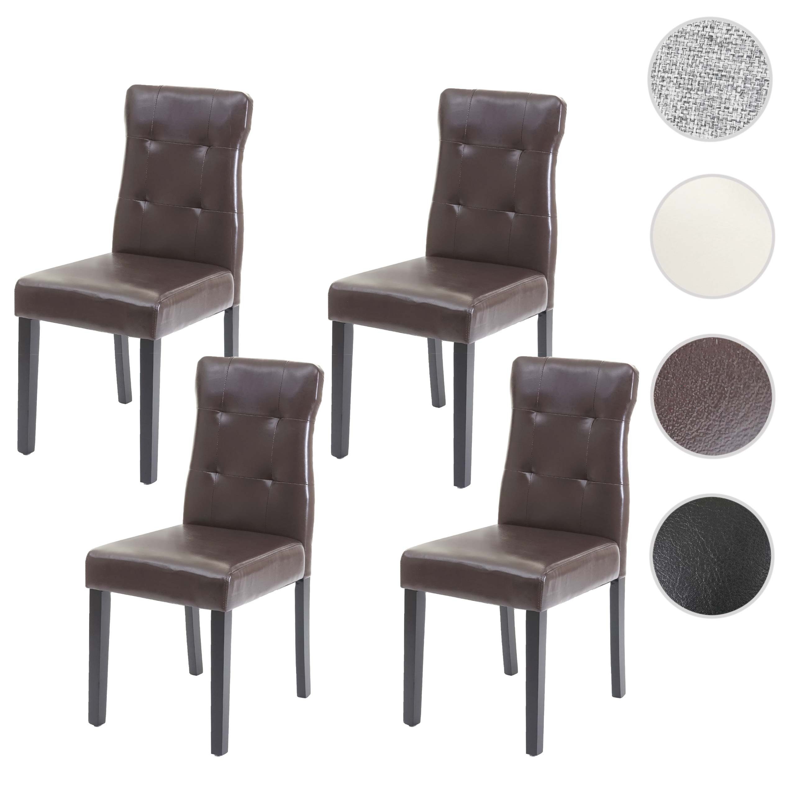 MCW Esszimmerstuhl E58 4er-Set Kunstleder Braun Dunkle Beine günstig online kaufen