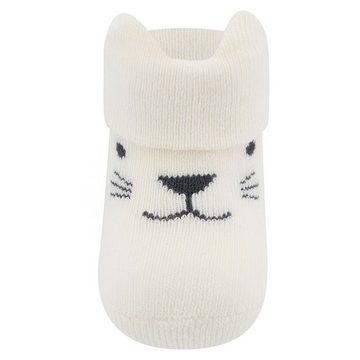 Ewers Socken Newborn Socken Katze/Blümchen/Uni (6-Paar)