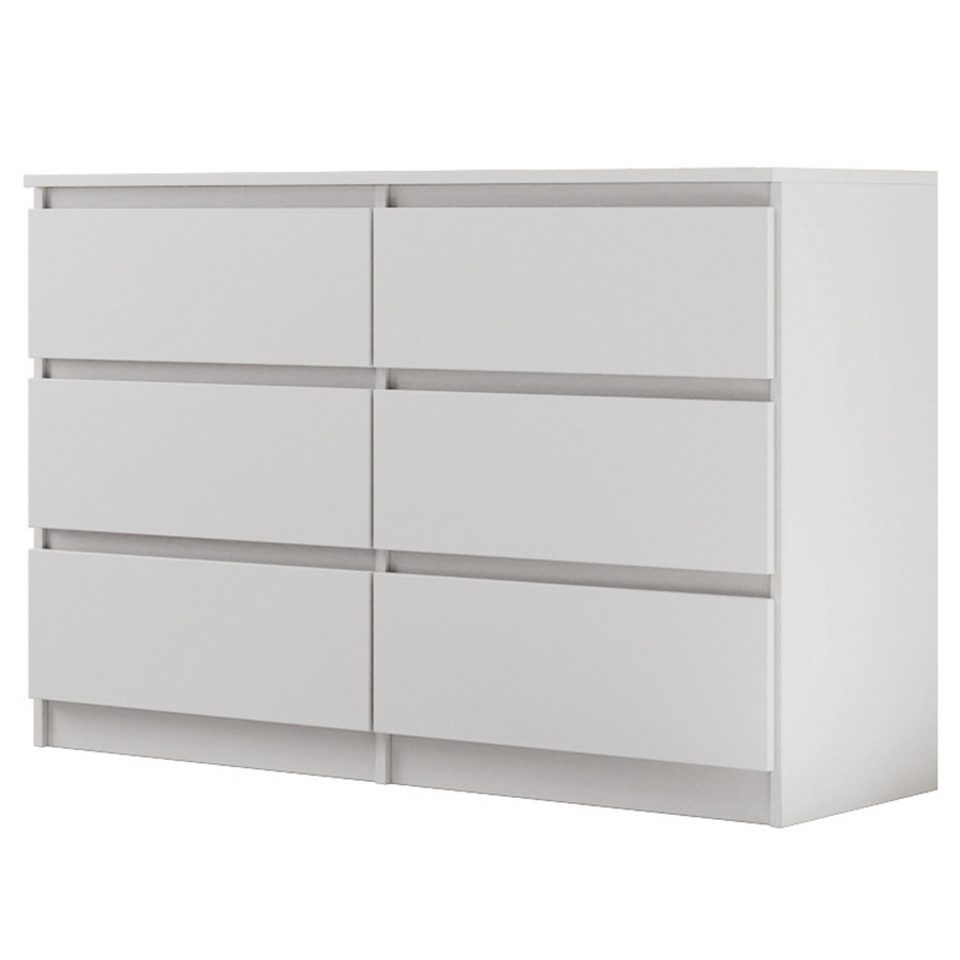 Beautysofa Kommode LEMON mit sechs Schubladen (Sideboard mit viel Stauraum, moderne Schlafzimmerkommode), Schubladenkommode für Wohnzimmer