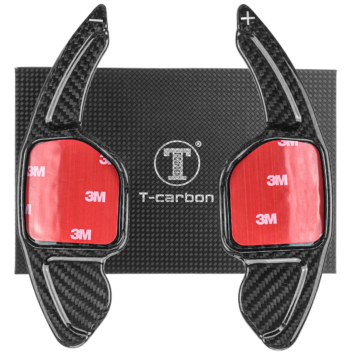 T-Carbon Lenkeradapter Auto Lenkrad Schaltwippen Paddel Aufsatz Echt Carbon SCHWARZ, (2-tlg., für AUDI A3 S3 8P 04-13 RS3 11-12 A4 S4 B7 04-08)