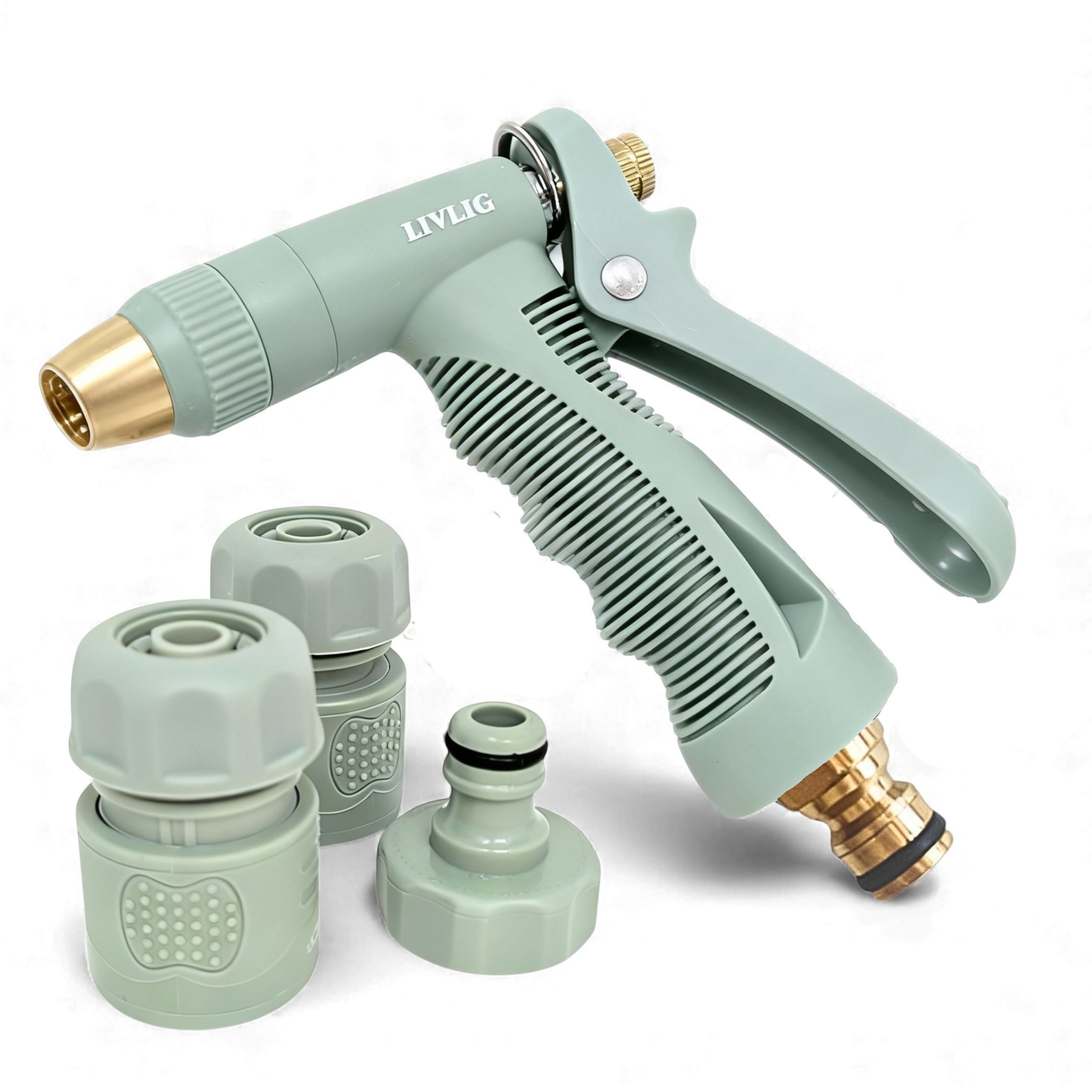LIVLIG Gartenspritze Set inkl. Schnellkupplung, Wasserstopp, 3/4 Zoll Hahnanschluss