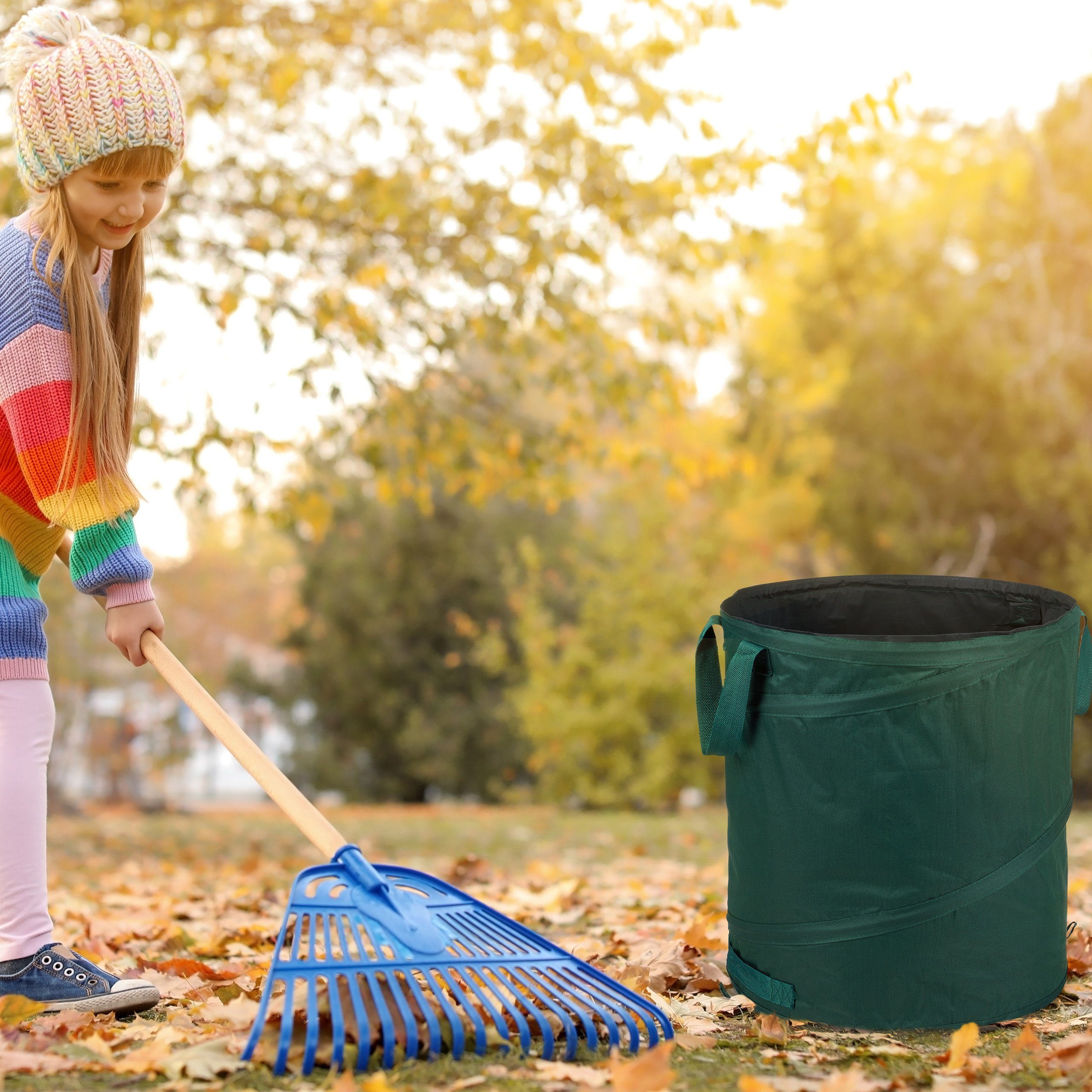 relaxdays Gartensack 3er Set Pop Up Laubsack 90 L