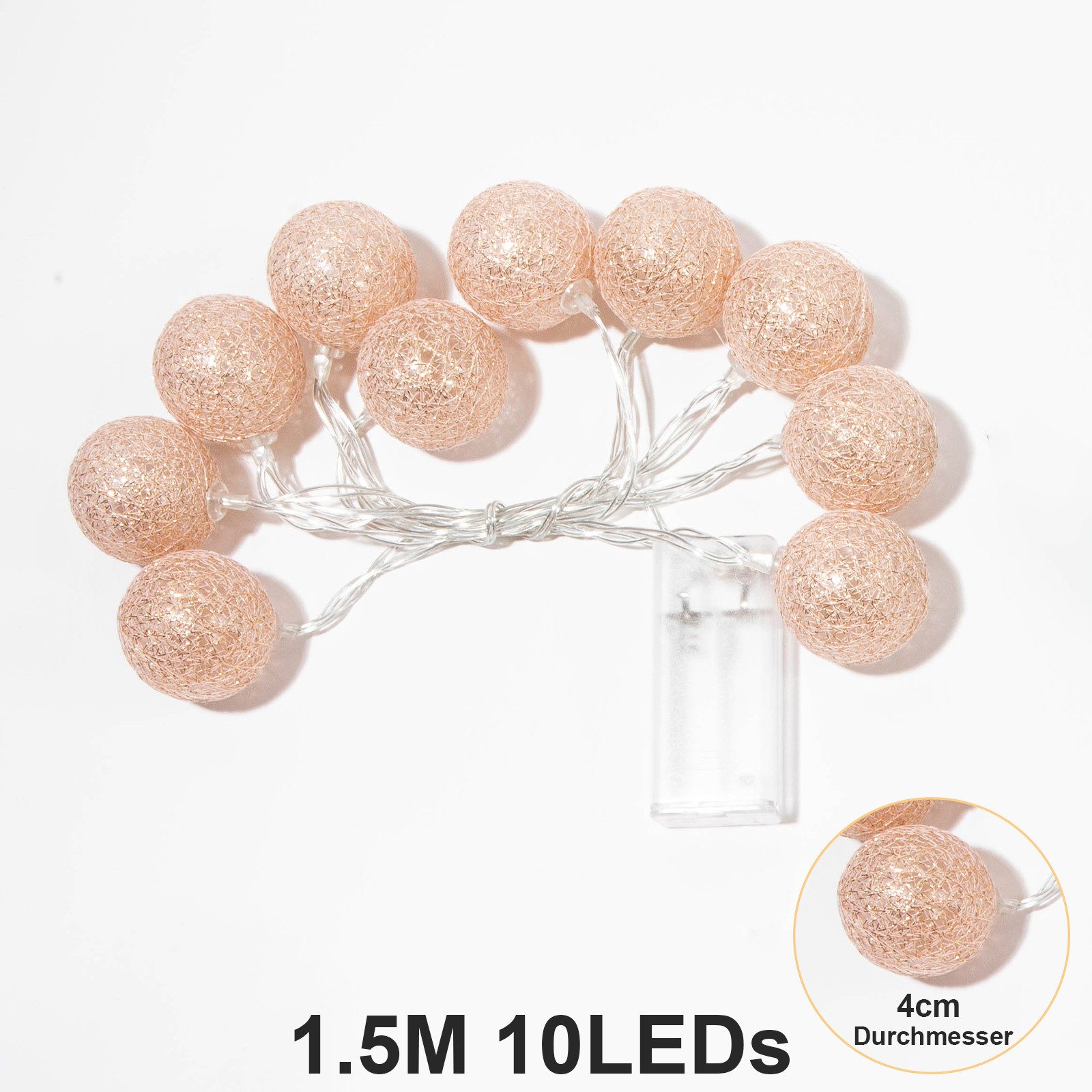 MUPOO LED-Lichterkette Wattebällchen Lichterkette Batteriebetrieben Festdek günstig online kaufen