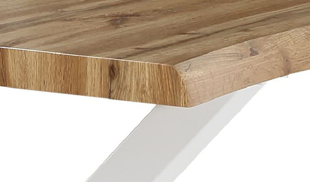 Jockenhöfer Gruppe Esstisch Wilson, in Baumkantenoptik, 200x100 cm, Gestell weiss