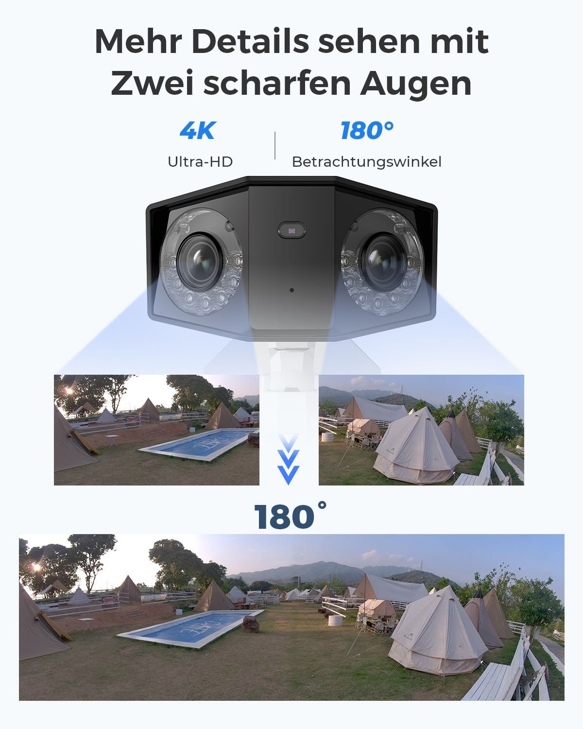 Thumbnail - Reolink Überwachungskamera 4K Dual-Lens 180° Sichtwinkel (Außenbereich, Farb-Nachtsicht,Wasserdicht,Person/Fahrzeug/Tier...