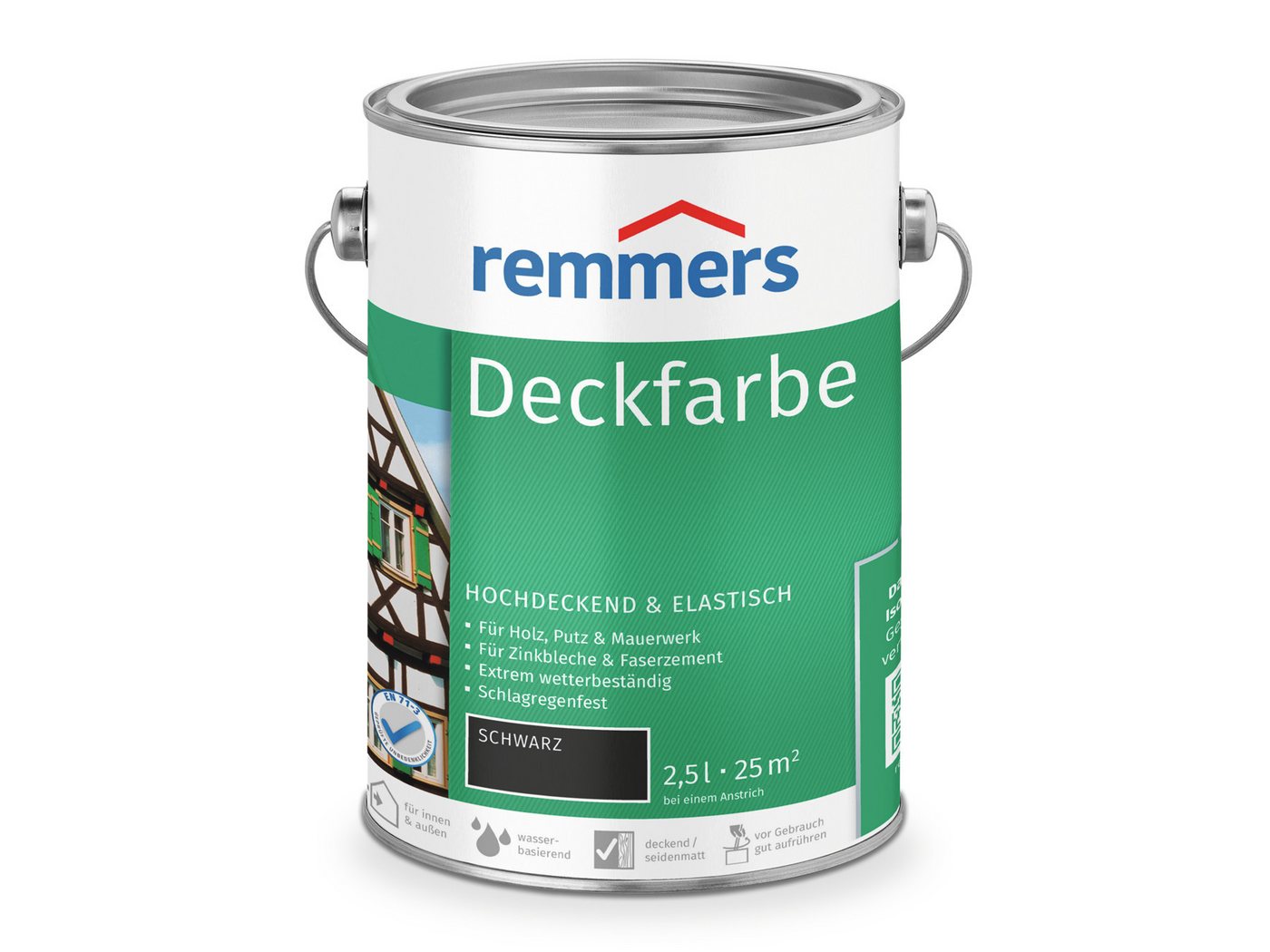 Remmers Wetterschutzfarbe Deckfarbe 2,5 Liter, für viele Untergründe, hochdeckend, wetterfest