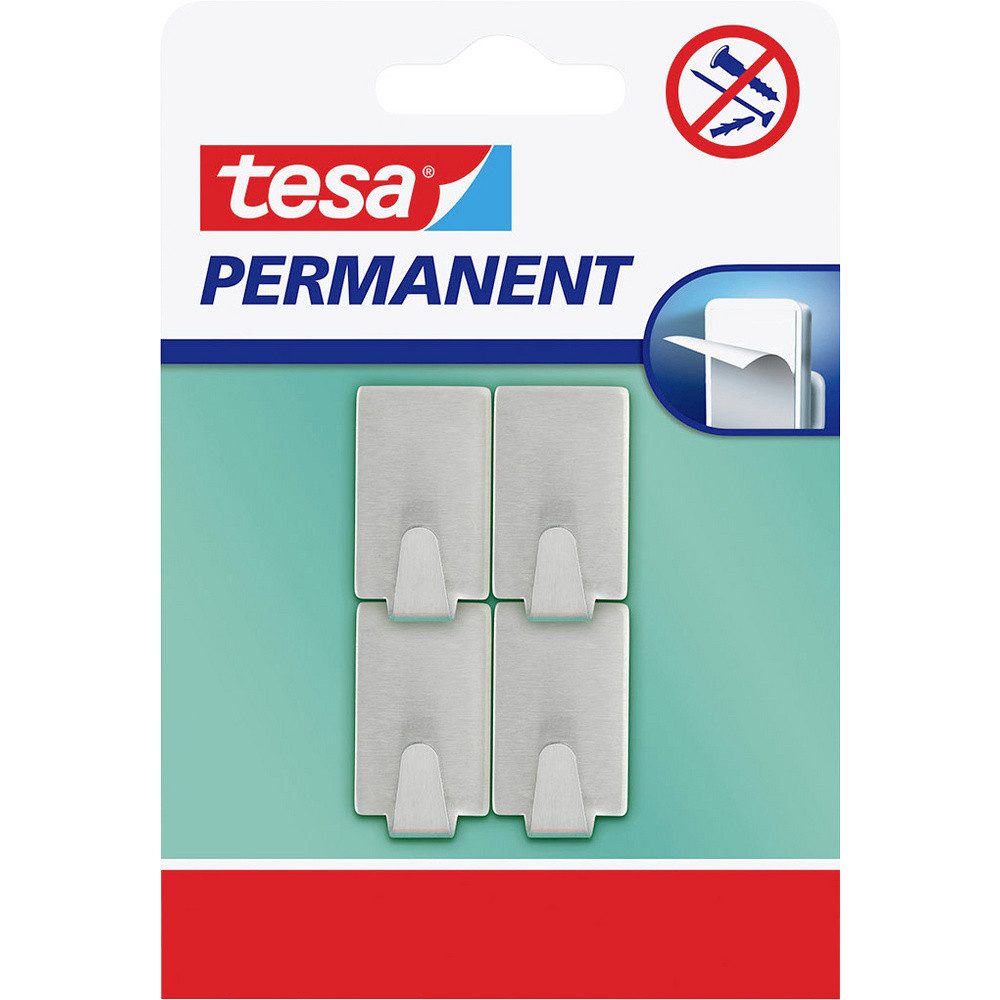 tesa Klebehaken tesa tesa® Permanent Haken Rechteckig S Metall Inhalt: 1 St., (66612-00000-00)
