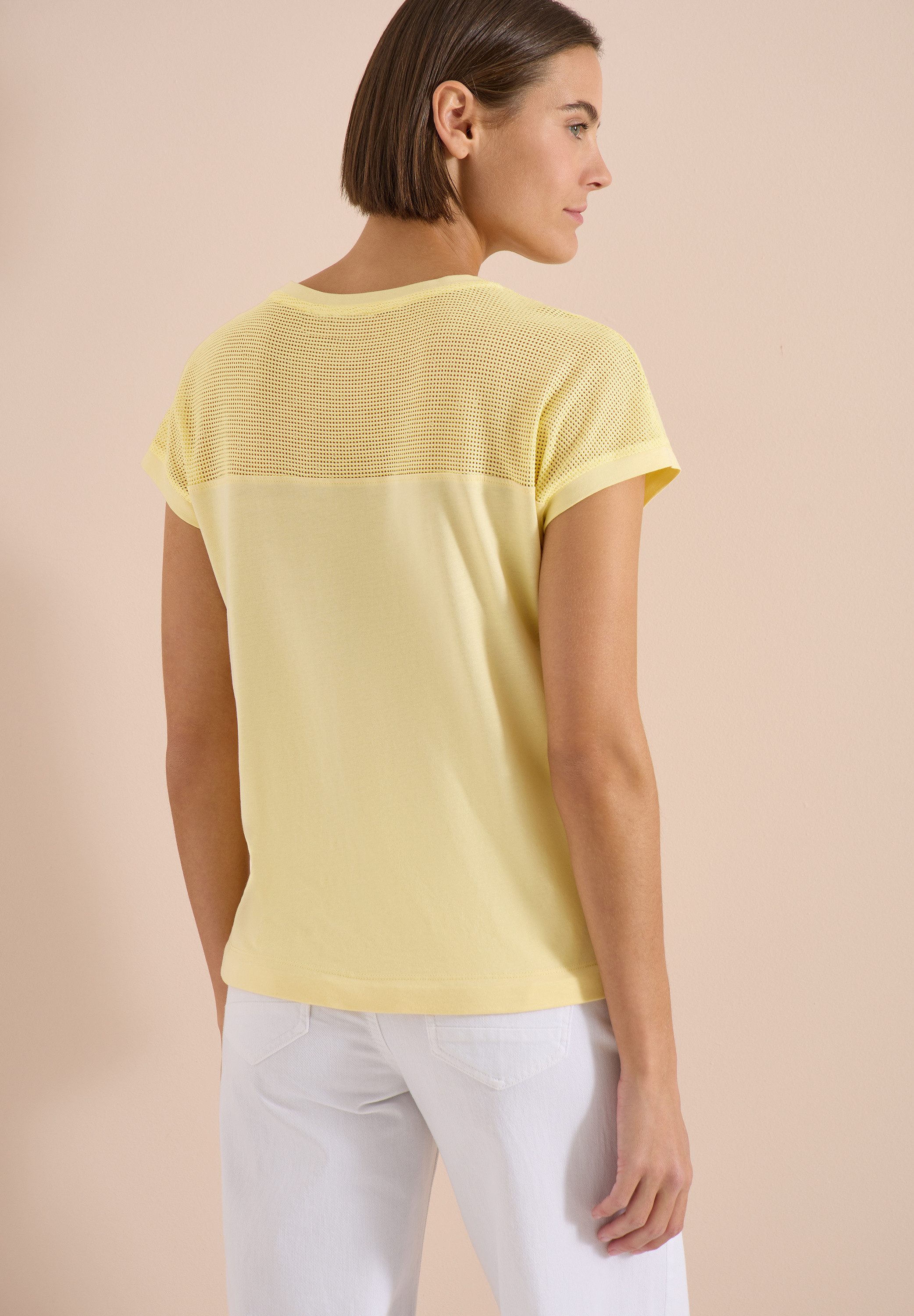 CECIL T-Shirt Sommerliche Leichtigkeit durch das Mesh-Detail
