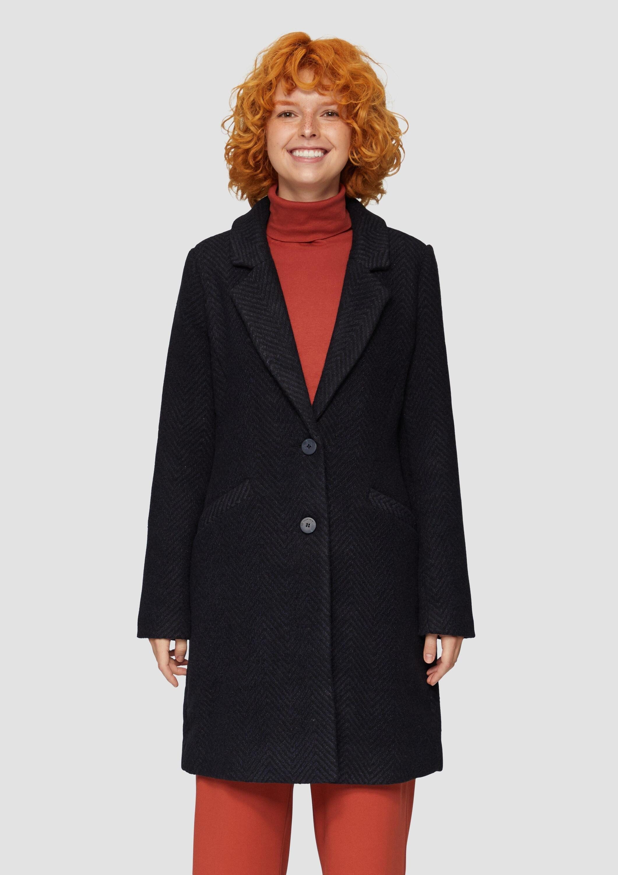 QS Funktionsmantel Outdoor-Mantel Mantel mit Reverskragen und klassischem F günstig online kaufen