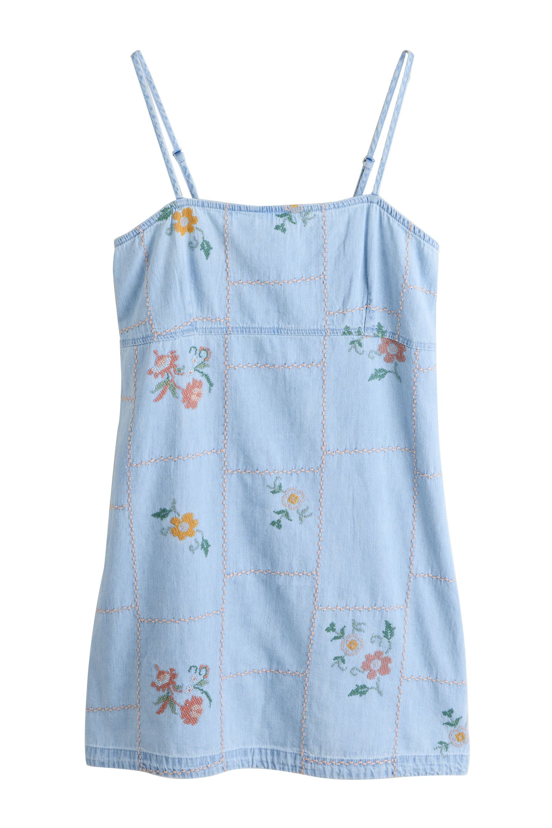 Next Jeanskleid Besticktes Minikleid aus Jeansstoff (1-tlg)
