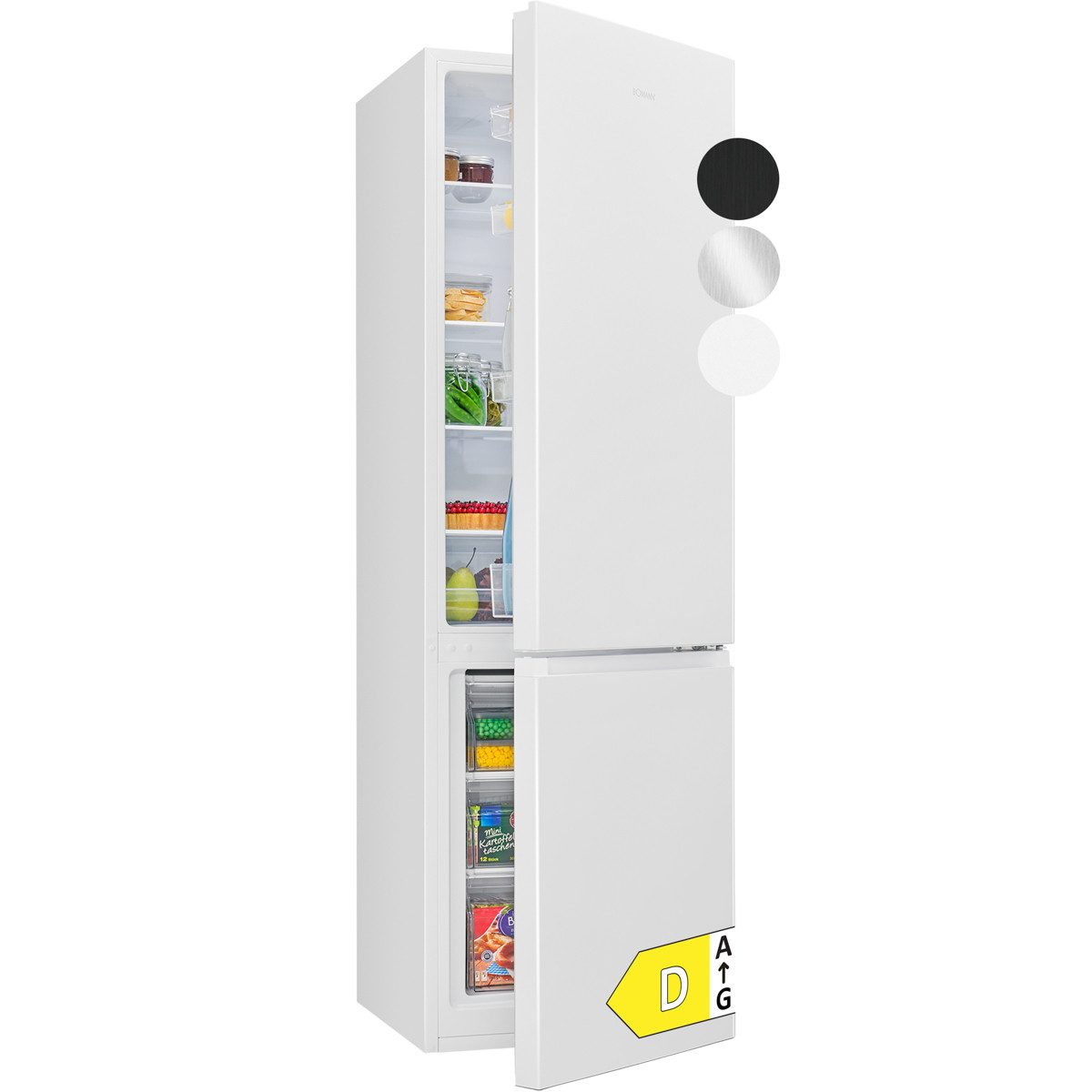 BOMANN Kühl-/Gefrierkombination KG 184.1, 180 cm hoch, 55 cm breit, 180cm Kühl-/Gefrierkombination, Energieklasse D