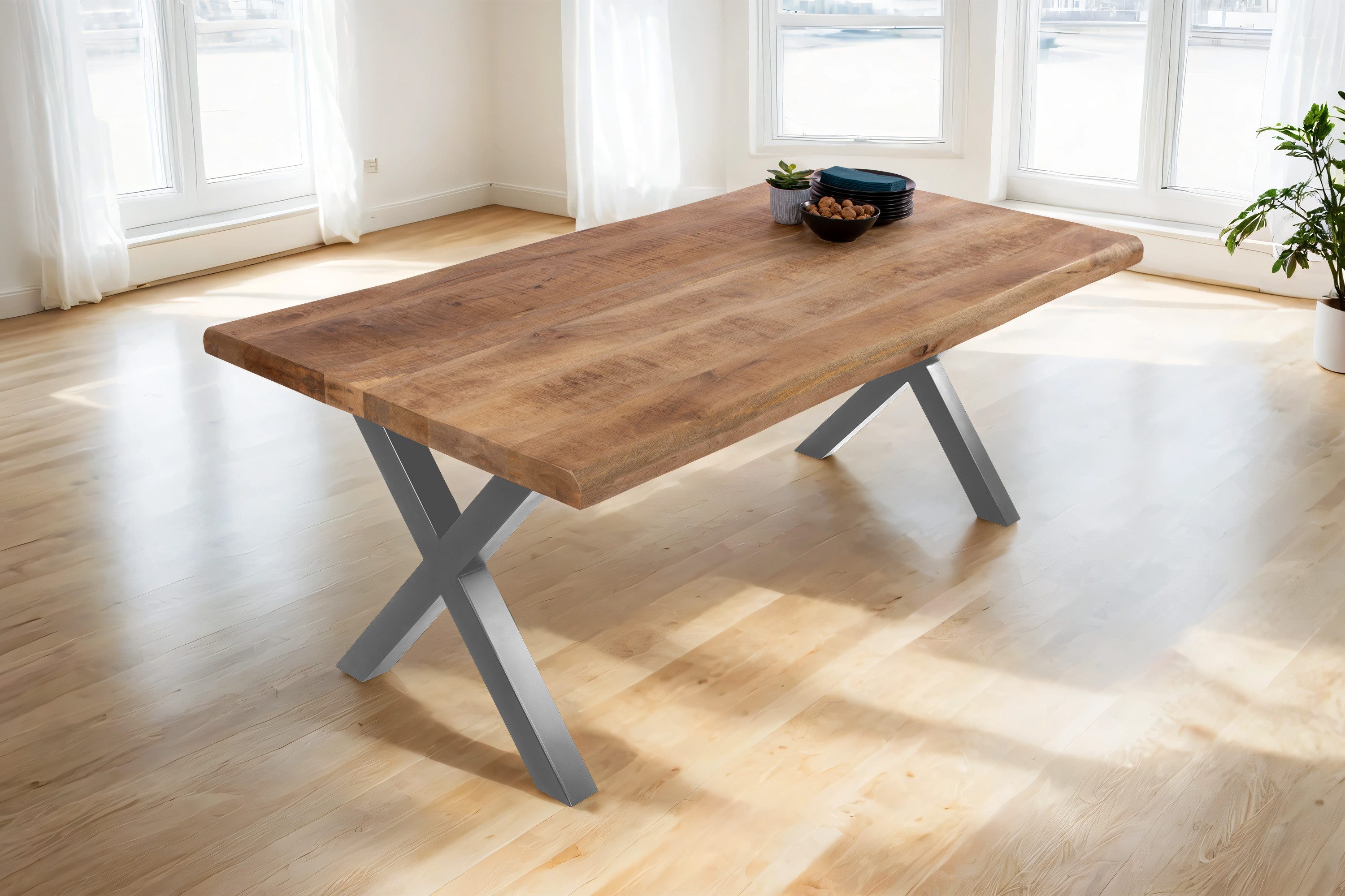 Loreno® Baumkantentisch Cali, massives Mangoholz, Baumkante, günstig online kaufen