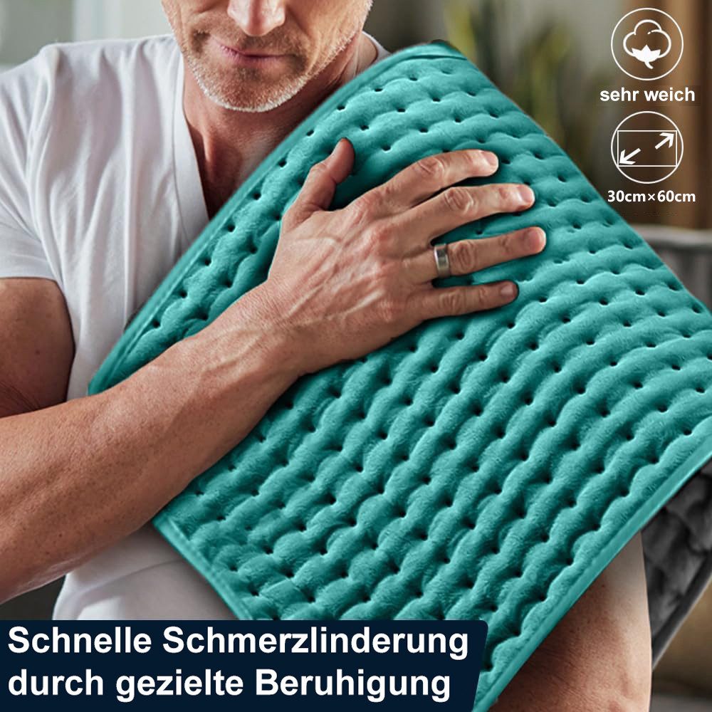 poweradd pro Heizkissen mit 9 Heizstufen (25-65°C) & 4 Timer (30-120 Min), Wärmekissen mit Abschaltautomatik, LED Display Maschinenwaschbarer, Kristallflor (30x60 cm) für Rücken, Schulter, Bauch, Nacken
