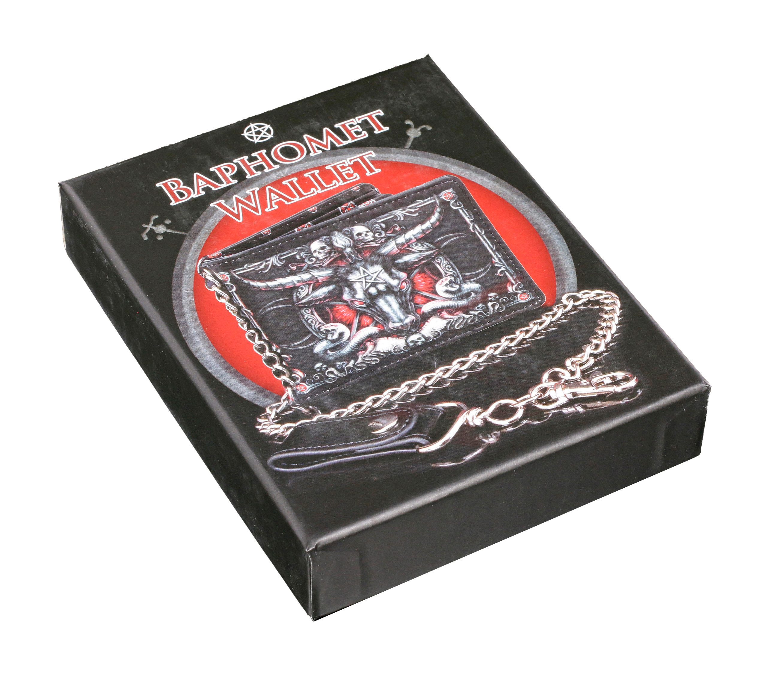 Figuren Shop GmbH Geldbörse Geldbörse mit Kette - Baphomet - Gothic Nemesis Now
