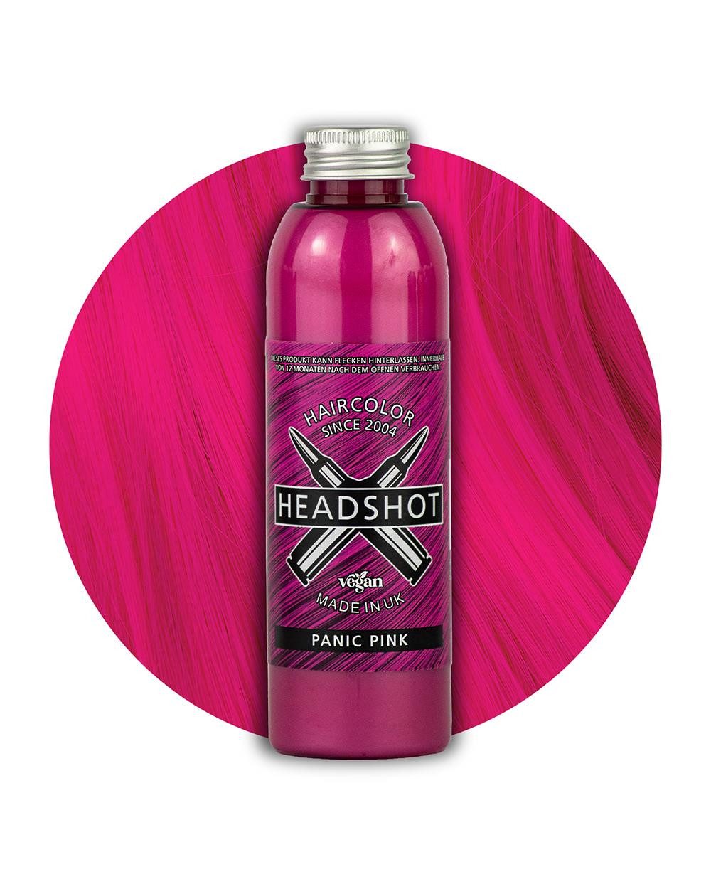 Haartönung Headshot Haartönung vegane Haarfarbe Panic Pink (150 ml), Packung, Chemikalien
