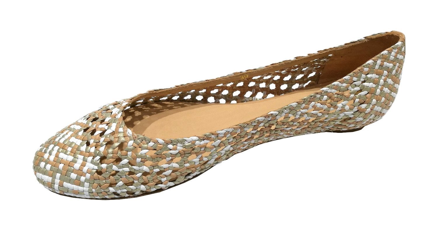 Allan K Daiba Handmade Flecht-Leder-Schuhe mit Ledersohle Damen Schlappen