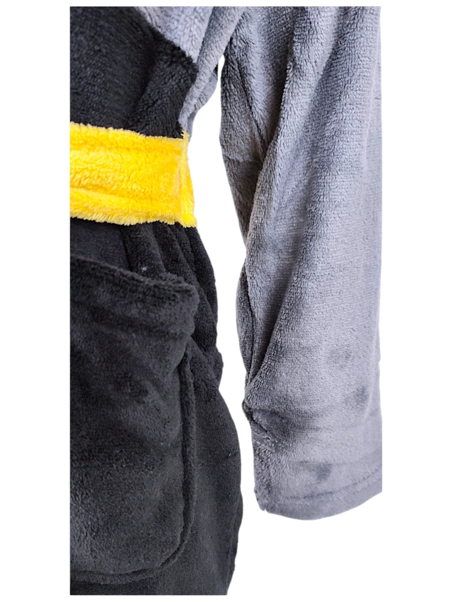 Batman Kinderbademantel mit Batman Logo & 3D Ohren, Fleece, mit Kapuze, Bindegürtel, für Kinder Gr. 98-128 cm