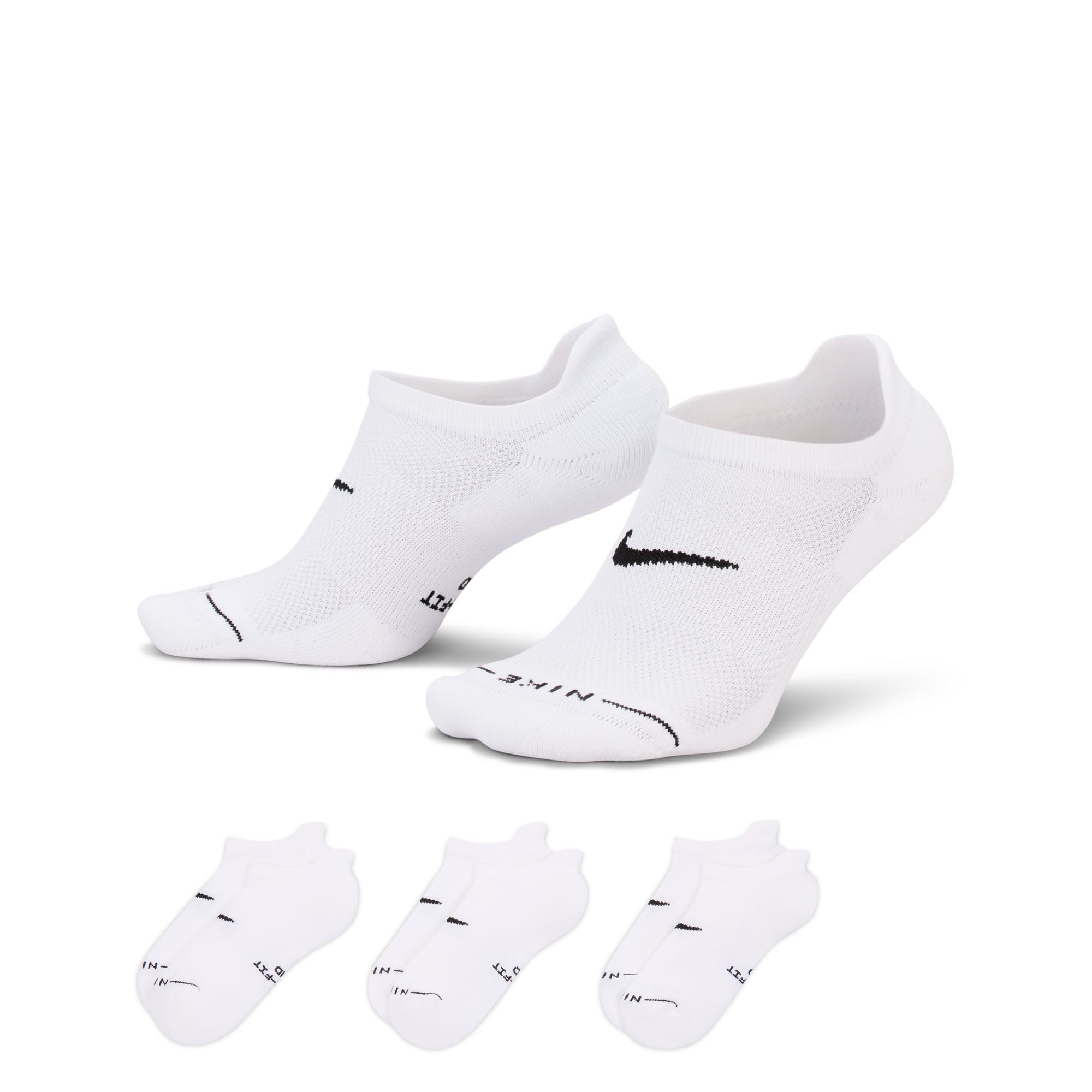 Nike Sportsocken U NK ED ELVD NS 3P - 144 mit elastischer Passform, aus Baumwolle, Polyester und Elasthan