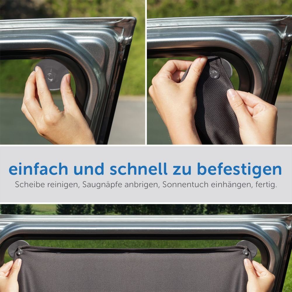 Zamboo Sonnenschutz Auto mit Vorhang-Funktion für einfaches Auf