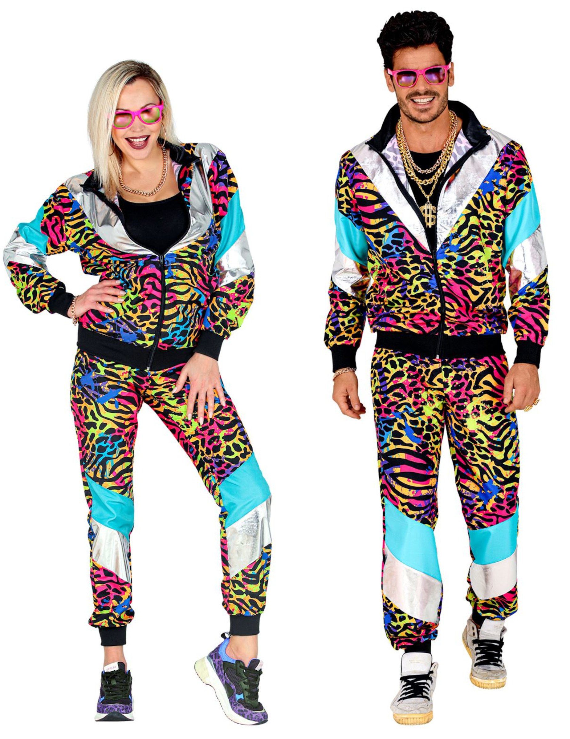 Widmann S.r.l. Kostüm Bad Taste Trainingsanzug in Übergröße 80er-Kostüm bunt