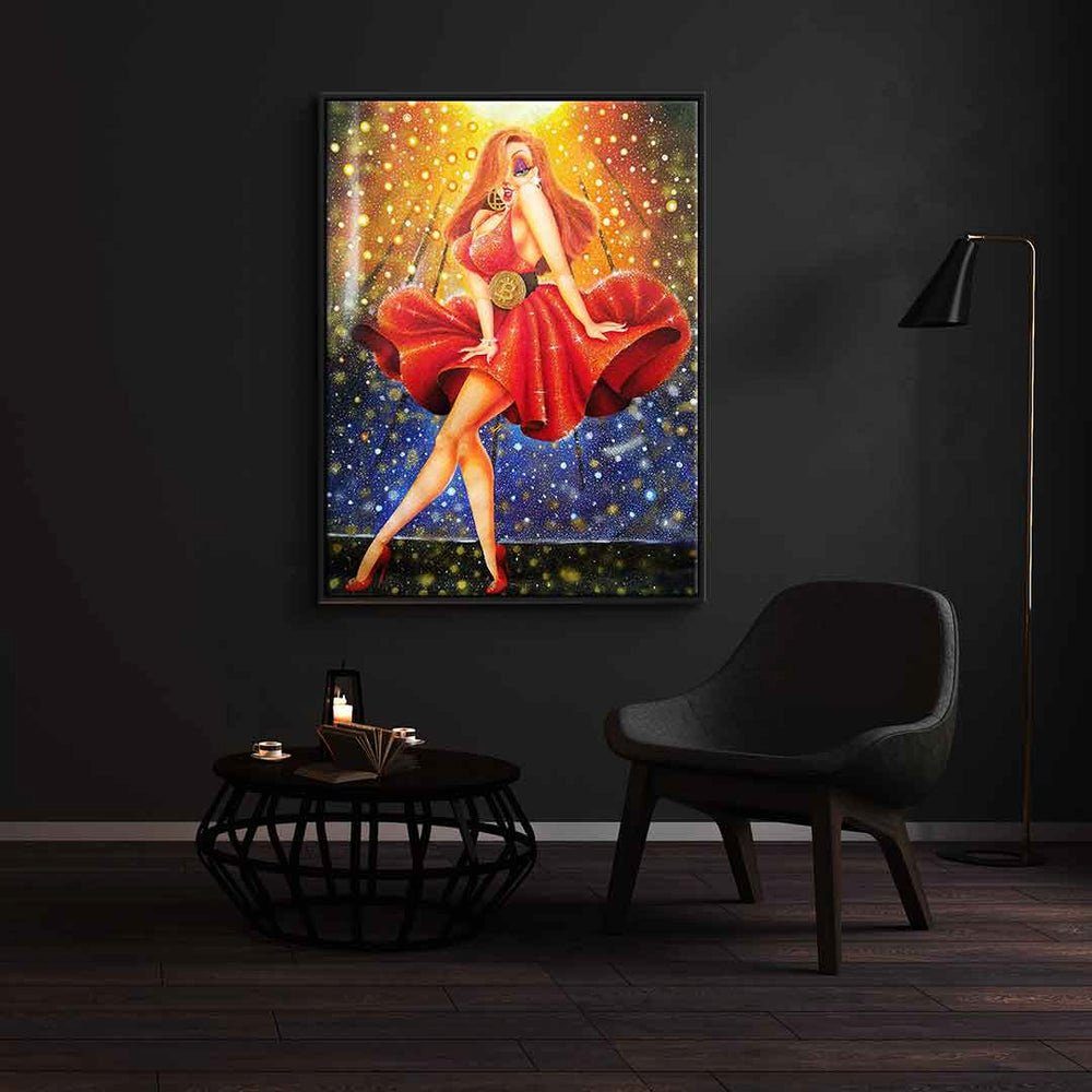 Red by Gold DOTCOMCANVAS® Pamelyi Motivationsbild In goldener - Leinwandbild, dream we Premium designed - Rahmen