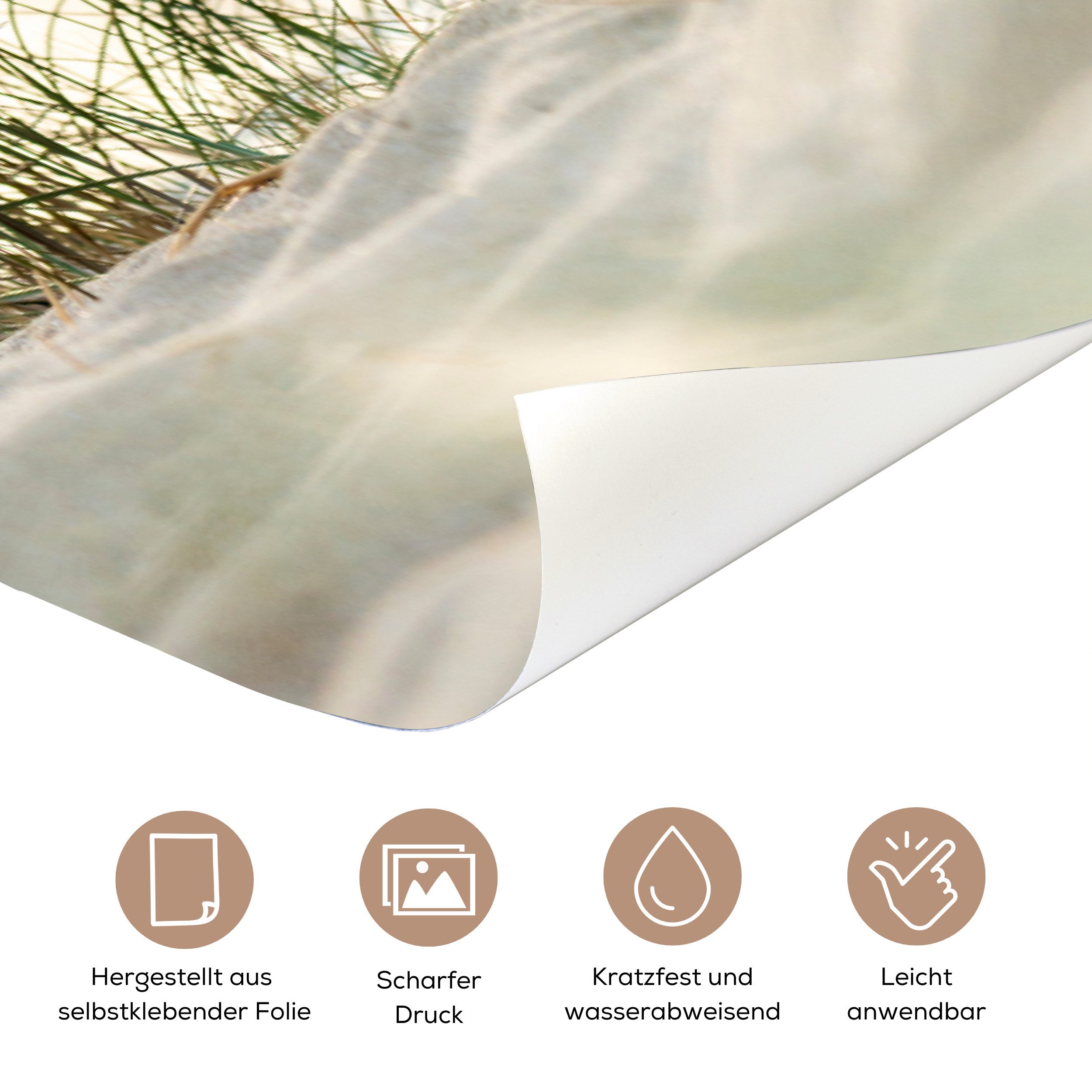 MuchoWow Türtapete Dünen am Wattenmeer, Matt, bedruckt, (1 St), Selbstklebende Tapete, Folie für Möbel, 70x215 cm