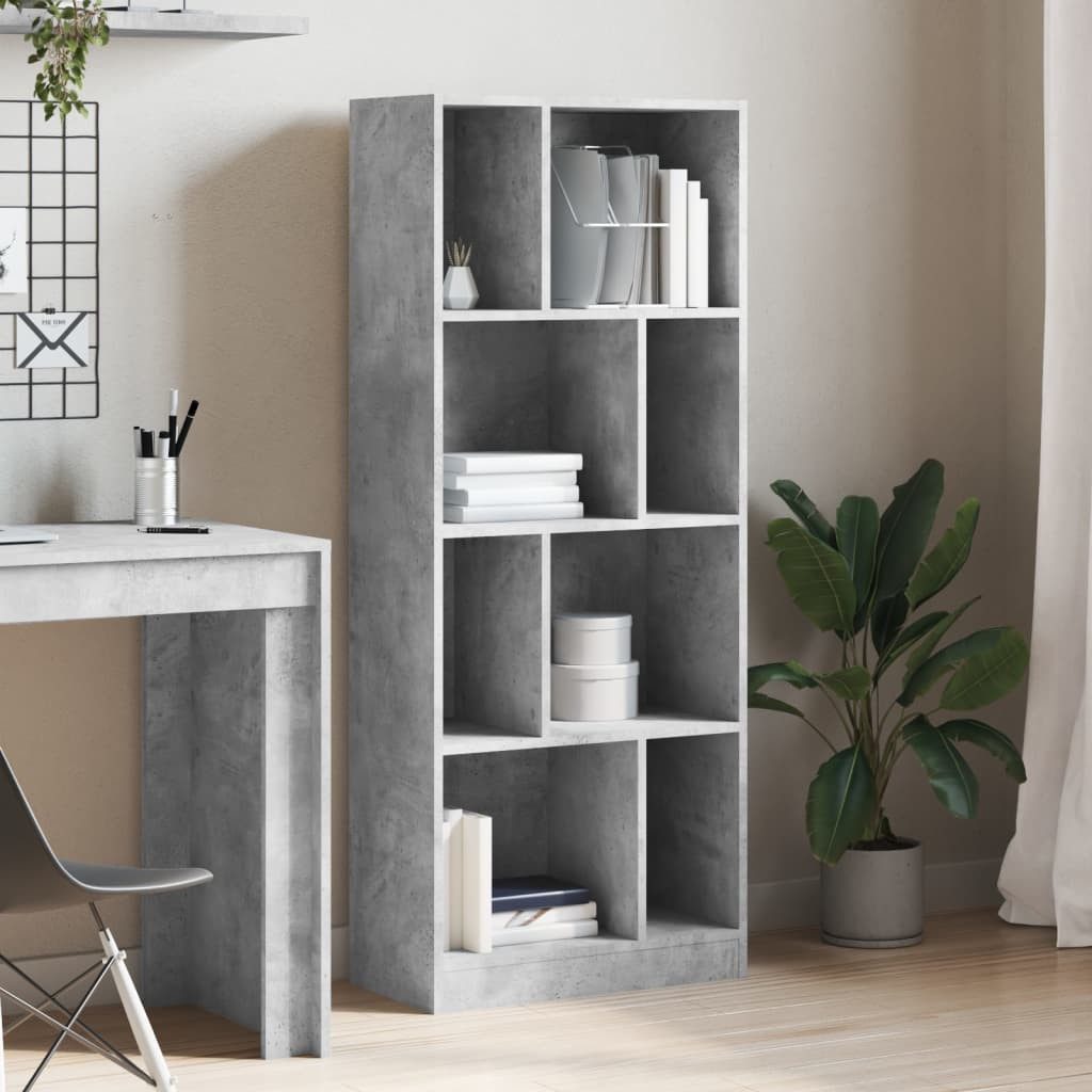 vidaXL Bücherregal Bücherregal Betongrau 57x28,5x141 cm günstig online kaufen