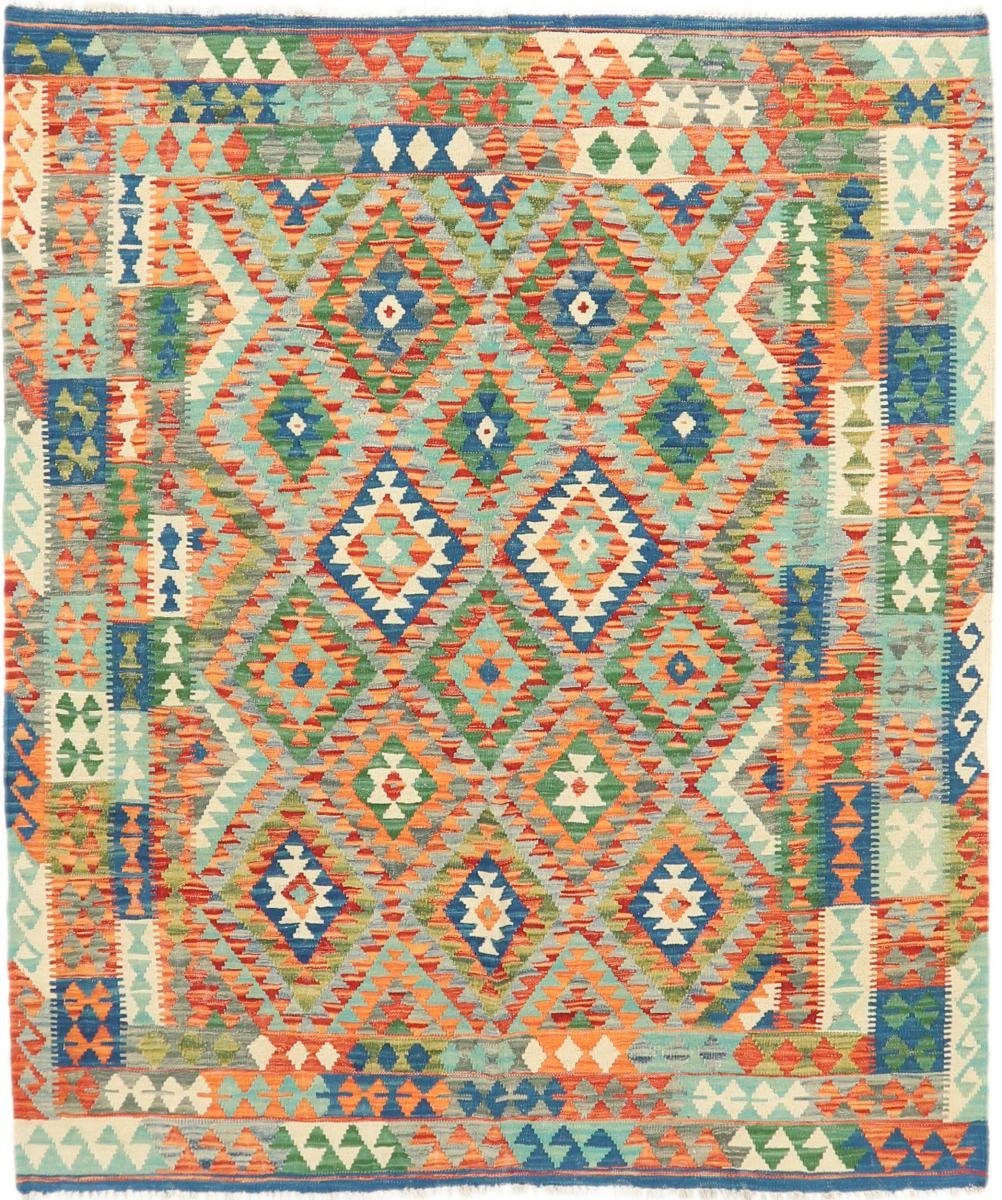 Orientteppich Kelim Afghan Heritage 165x194 Handgewebter Moderner Orientteppich, Nain Trading, rechteckig, Höhe: 3 mm | Kurzflor-Teppiche
