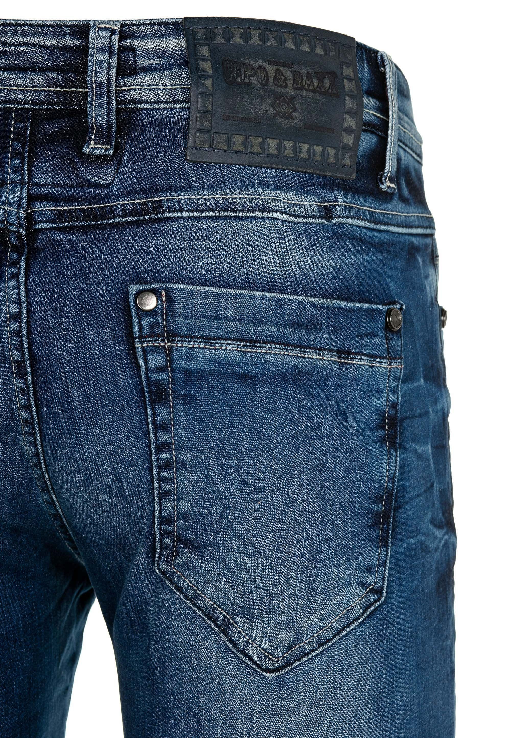 Waschung & Baxx Cipo Fit mit Straight in Slim-fit-Jeans cooler