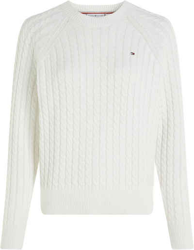 Tommy Hilfiger Curve Rundhalspullover CRV CO CABLE C-NK SWEATER Große Größen