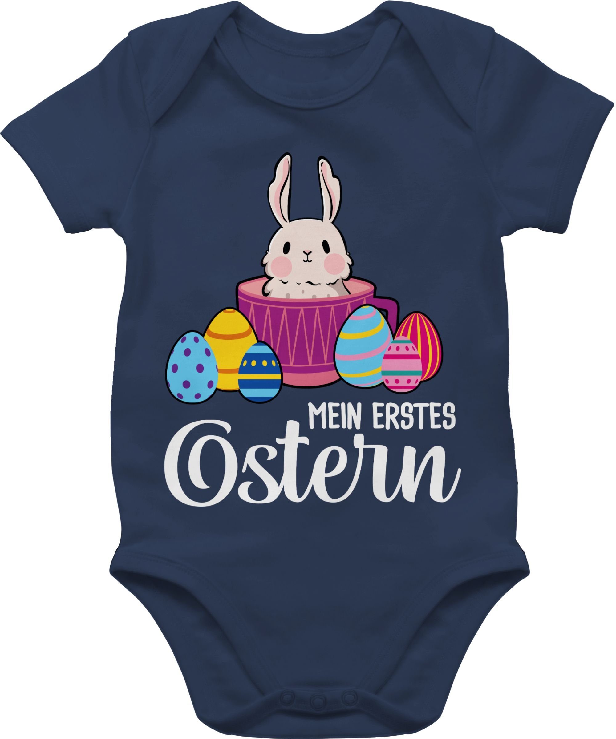 Shirtracer Shirtbody Mein erstes Ostern - Hase in Tasse - weiß Ostergeschenke 2 Navy Blau | Shirtbodies