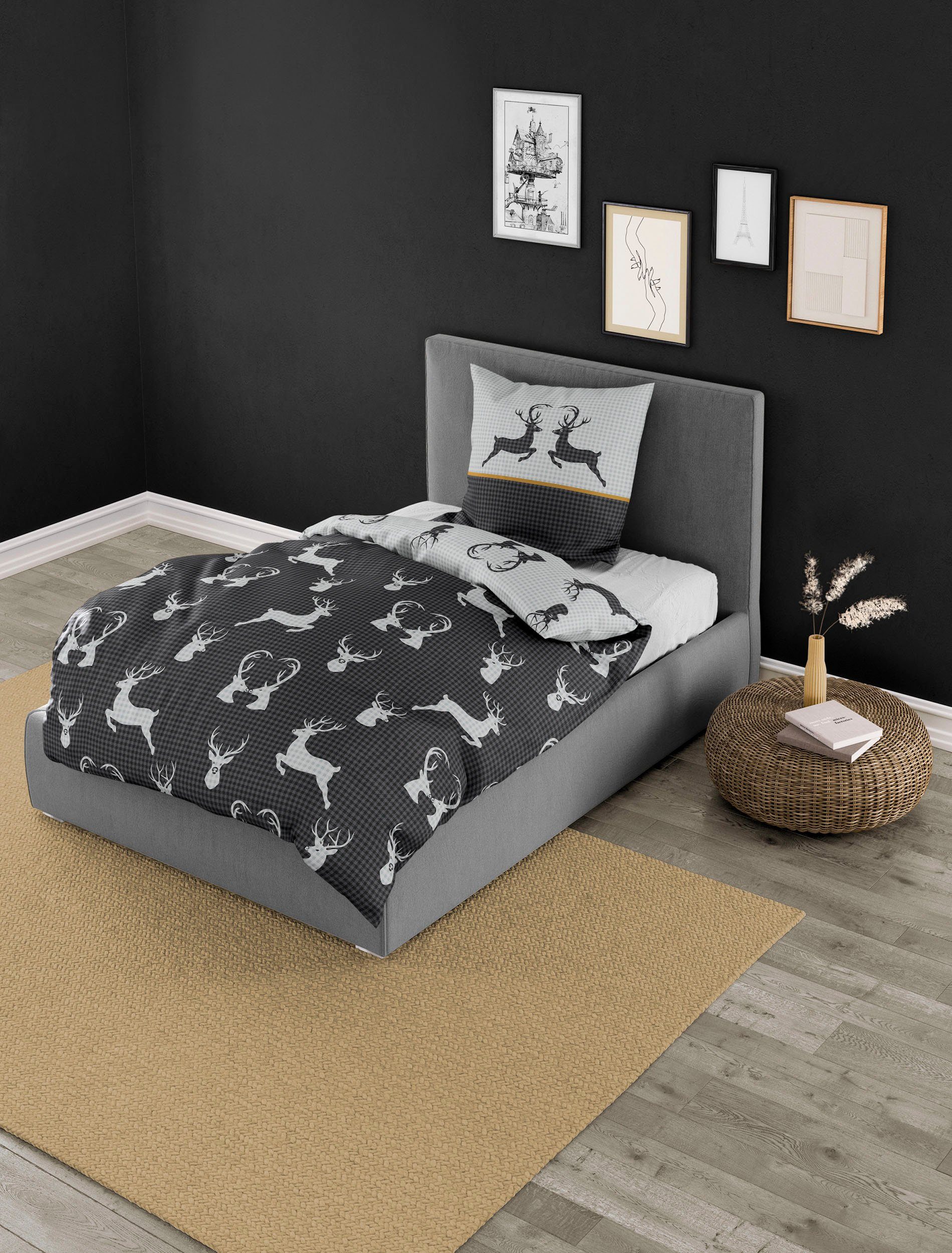 BIERBAUM Bettwäsche 3923, Biber, 2 teilig, Biber, 100 % Baumwolle, pflegele günstig online kaufen