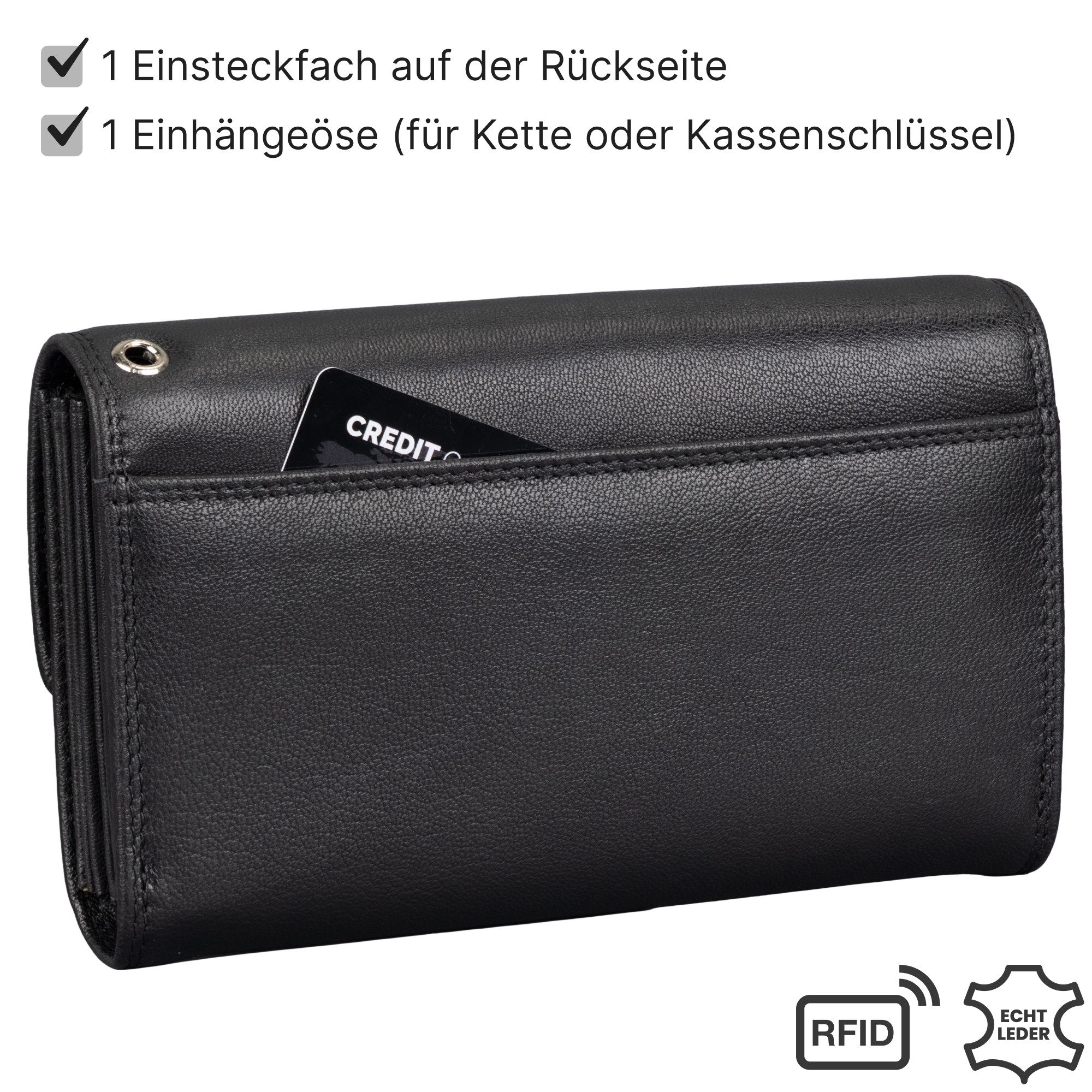 EAAKIE Kellnerbörse Kellnerbörse Kellnergeldbörse Echtleder Taxigeldbörse RFID Schutz, 5 Geldscheinfächer