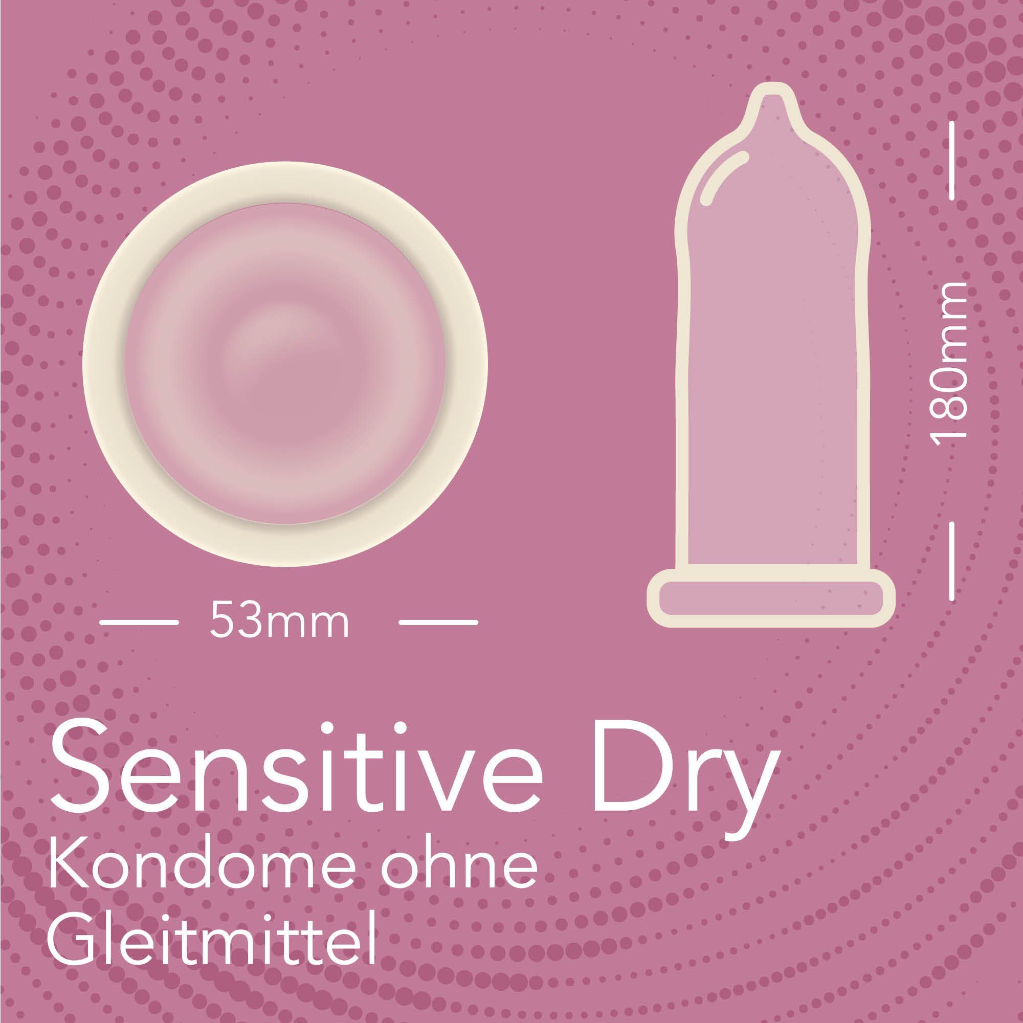 Sensitive Dry – – hauchzart Kondom Naturkautschuk Fair fair gehandeltem aus 100er Squared Kondome FAIR 53 mm Vegane SQUARED gefühlsecht Kondome Kondome