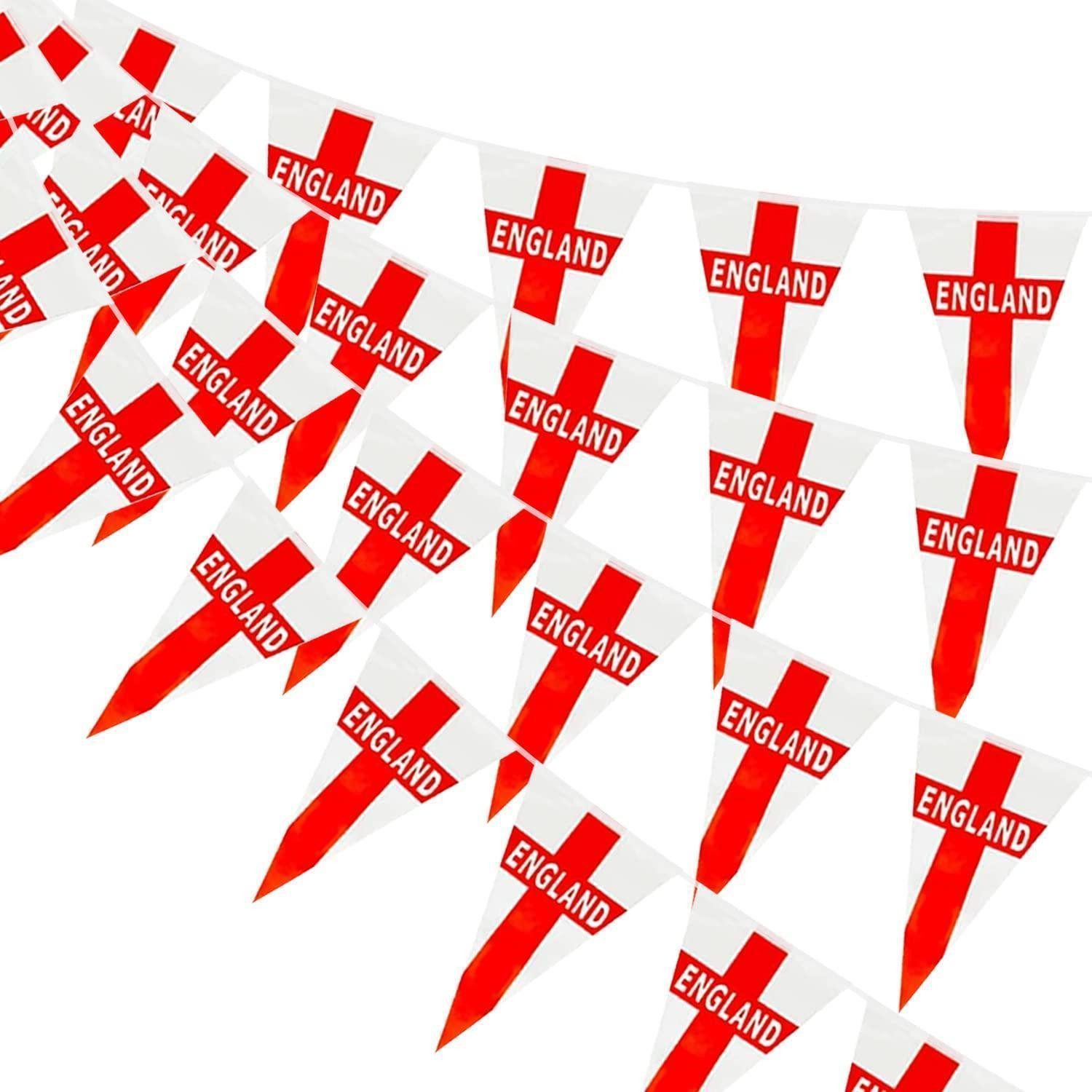 LuxusKollektion Flagge England Wimpelkette St George Dreieck 4er Pack