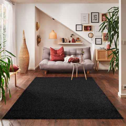 Veloursteppich Unicolor - Einfarbig, Carpettex, Läufer, Höhe: 11 mm, Einfarbig Kurzflor Teppich Wohnzimmer verschiedene farben und größen