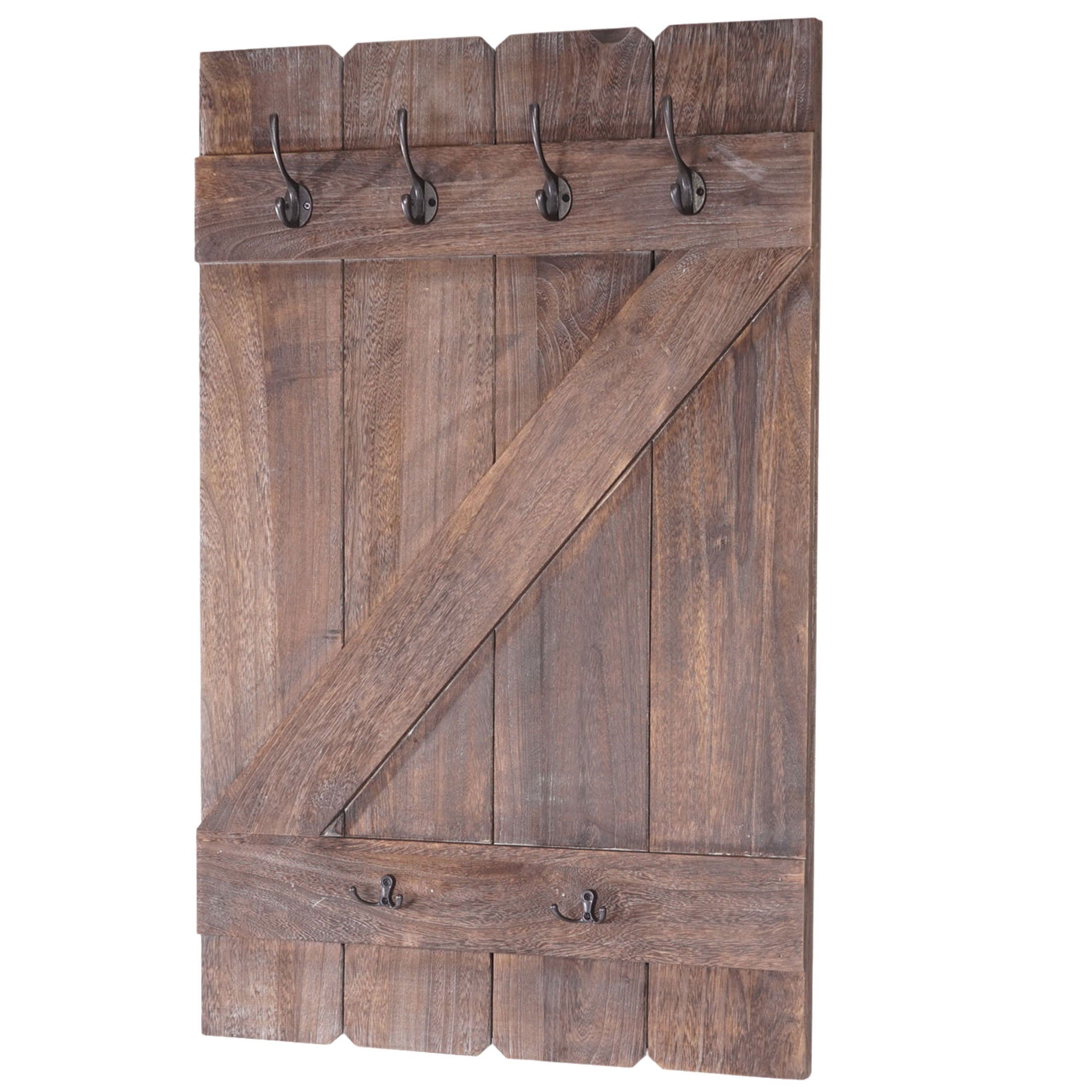 BERLINLODGE® Wandgarderobe Garderobe Garderobenpaneel HxBxT 91x60x10cm 6 Ha günstig online kaufen